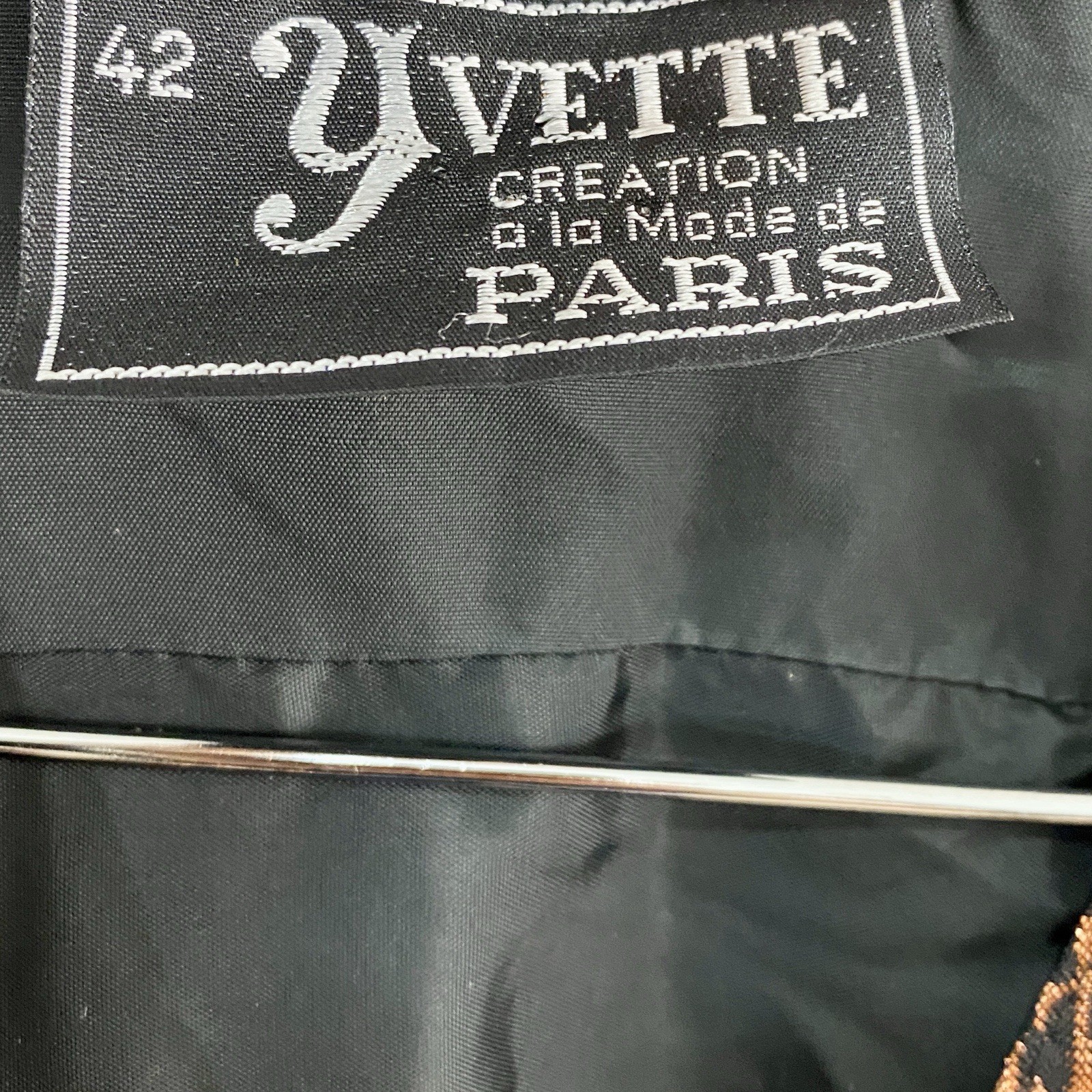 VTG 80s Yvette Creation Paris Metallic Bronze Lamé Oversized Jacket Blazer 42