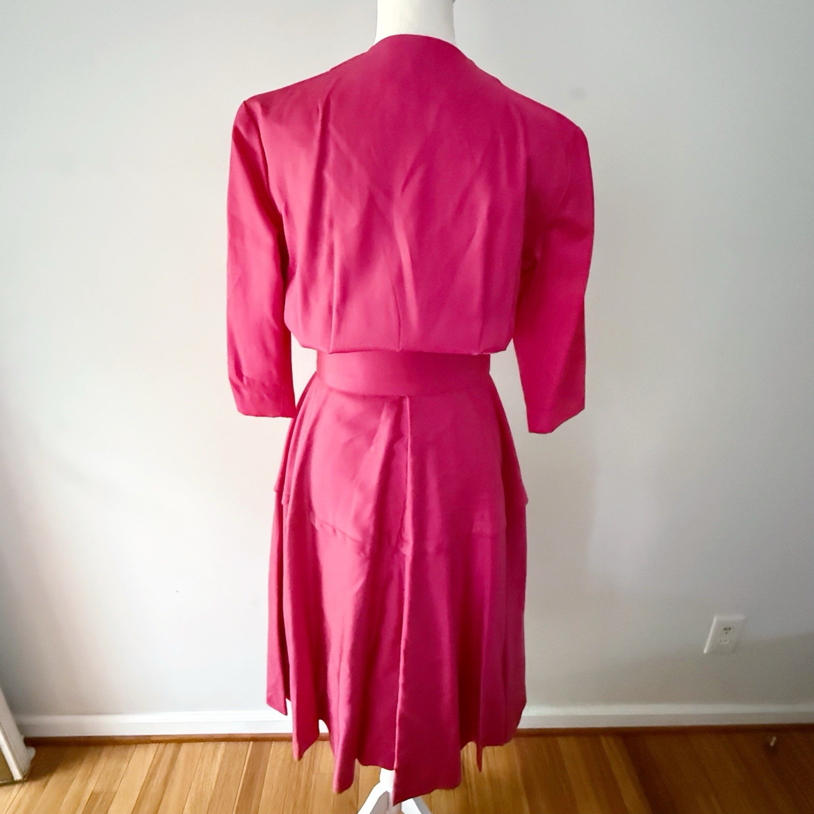 Vintage Women 60s 70s Belted Button Down Midi Shirt Dress Office Retro Classy