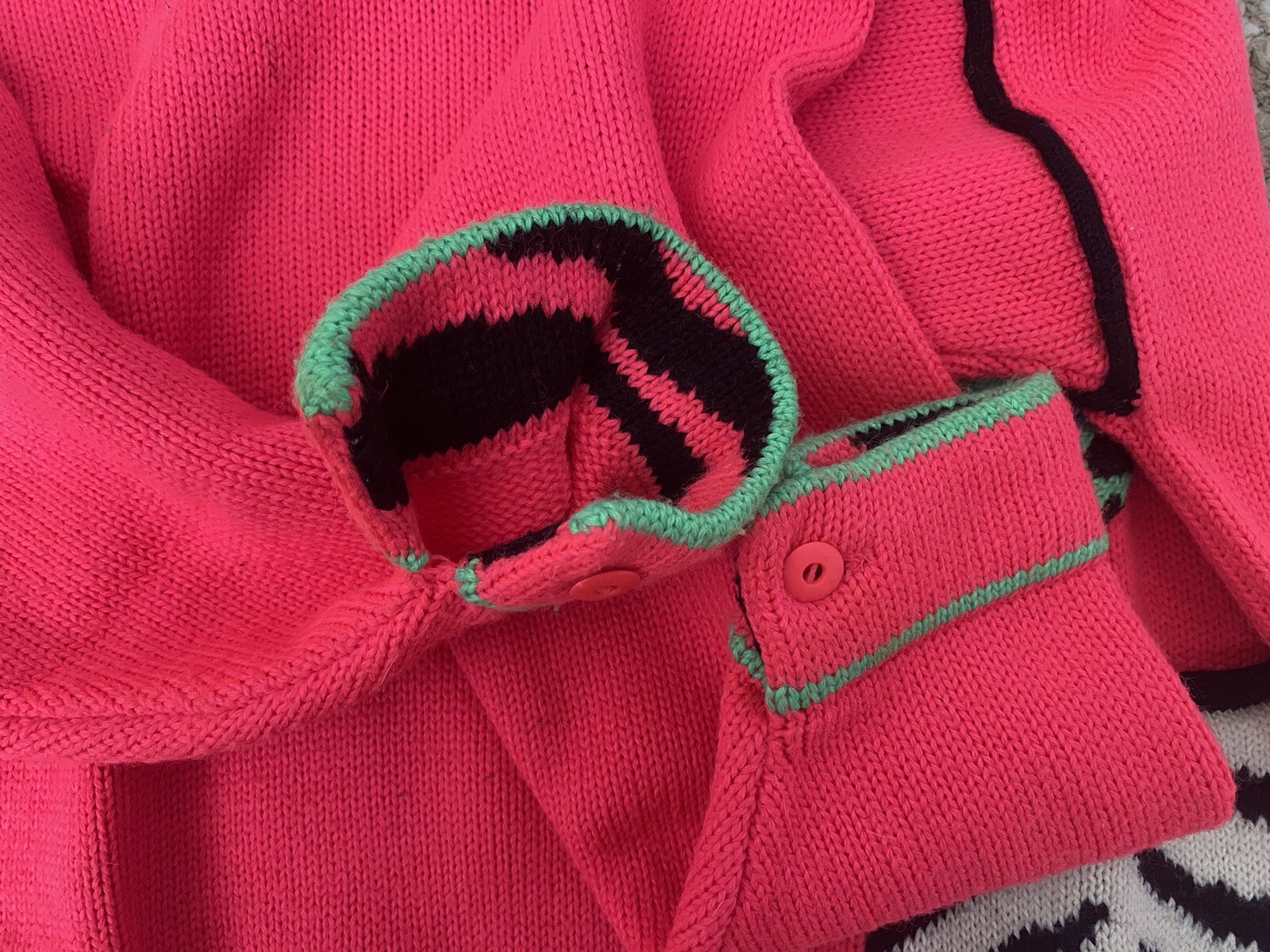 Vintage 80’s Obermeyer Neon Pink Sweater Retro Ski Sweater Medium