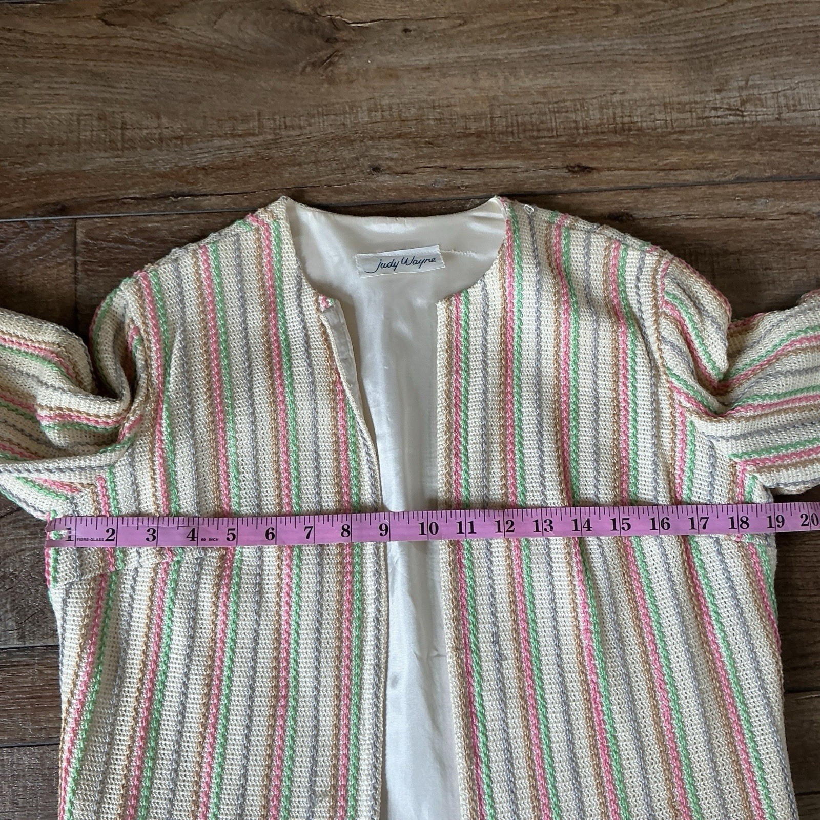 60s VTG Judy Wayne Pink Silk Viscose Dress Stripe Tweed Jacket Set Size 10 #39D7
