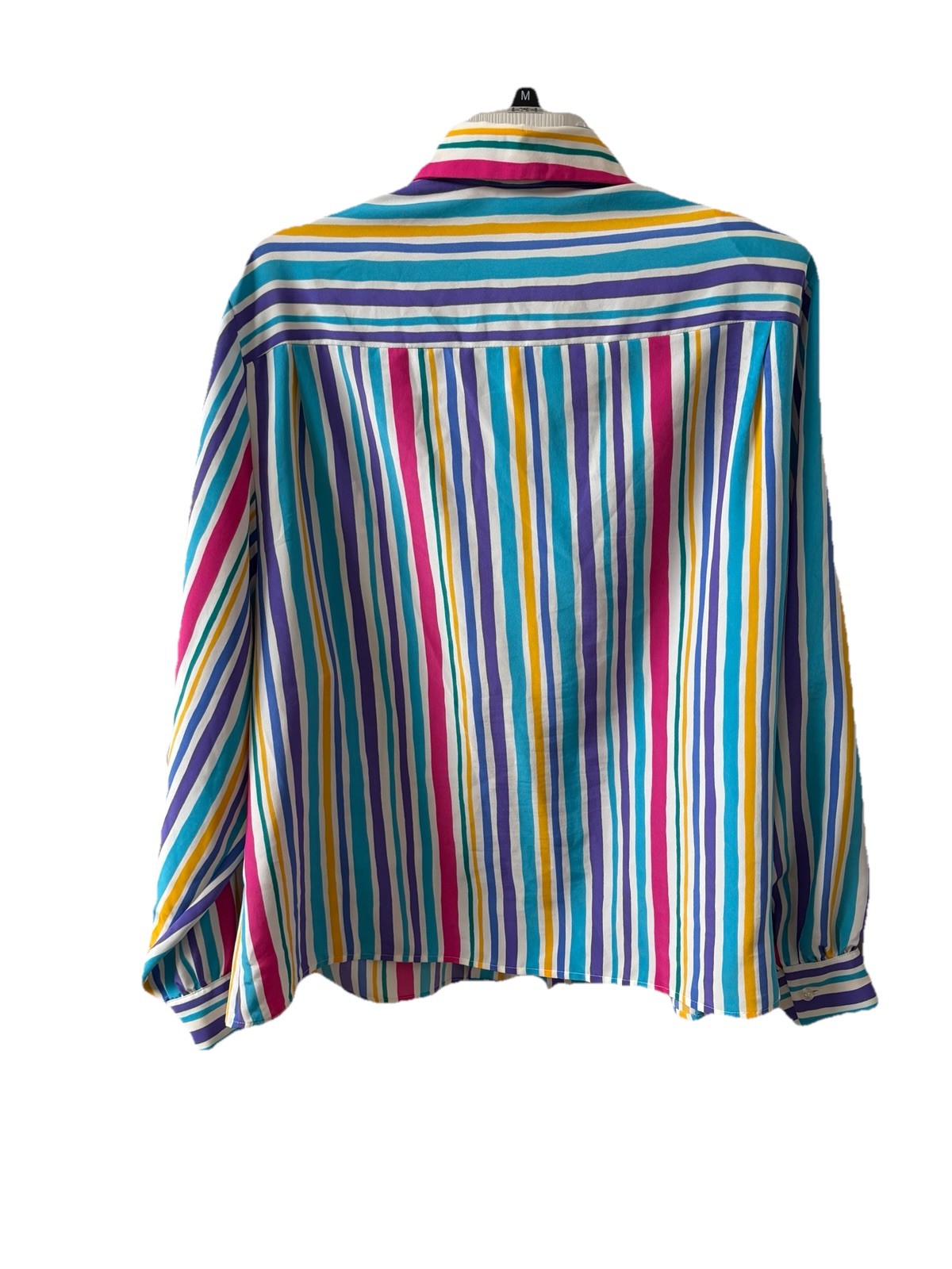 Vintage Bleyle Rainbow Stripe Button Up Blouse Women’s Size 20 Colorful