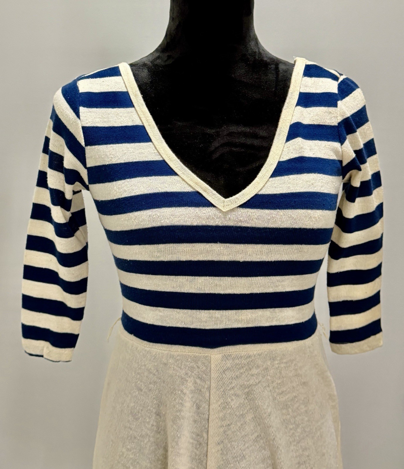 2 Vintage 1970s Women’s Navy & White/Off White Dresses