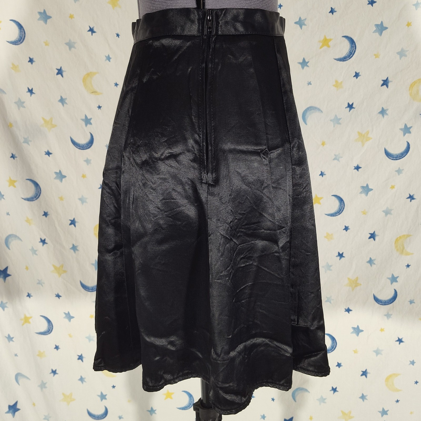 Vintage Star City Clothing Company Black Glossy High Waisted Slip Skirt