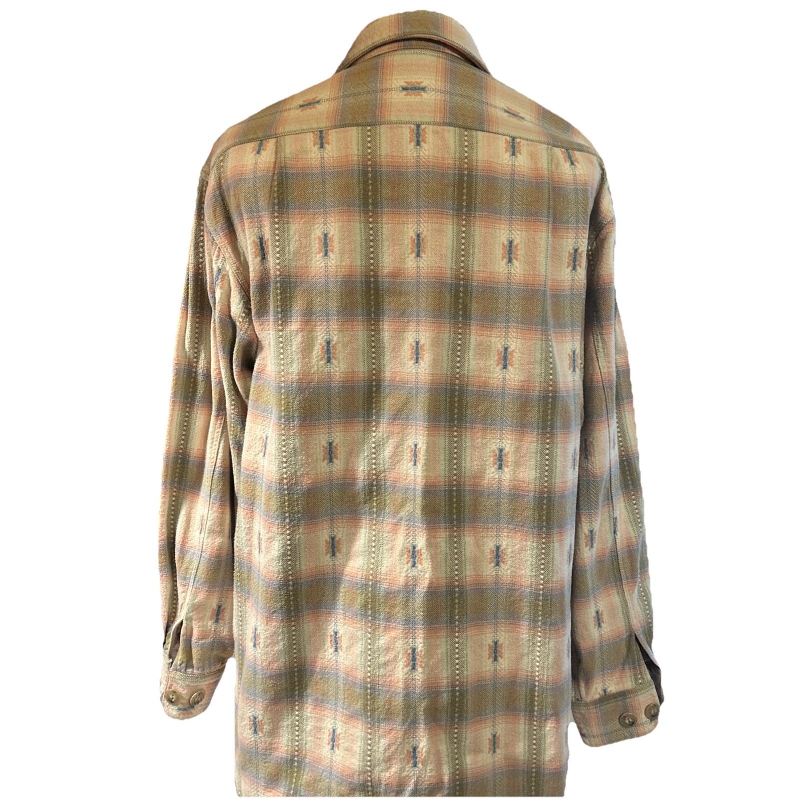Vtg Cambridge Dry Goods Country Store Pastel Plaid Heavy Flannel Oversized Sz 8