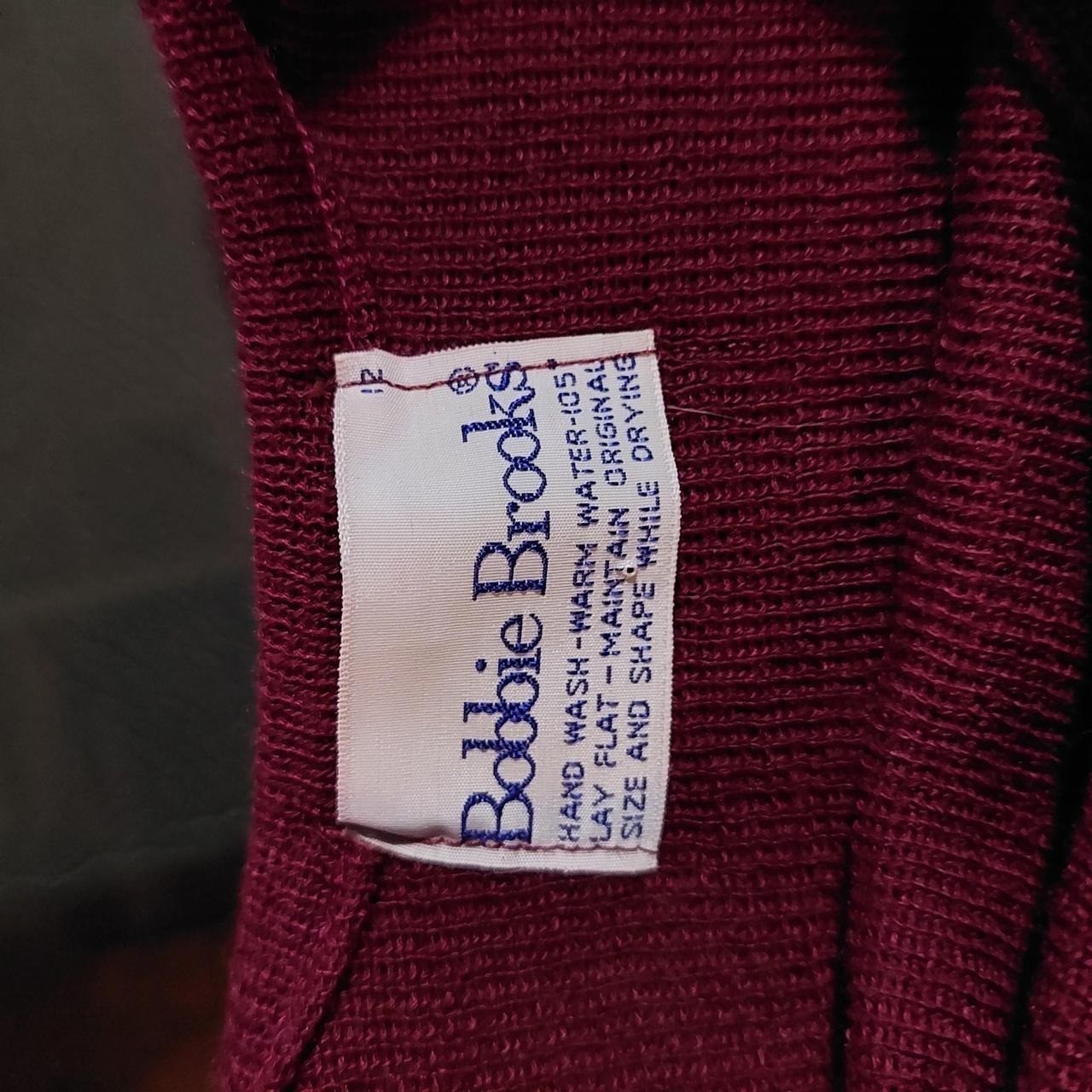 Vintage deep red sweater tank, has some stretch becomes sheer when stretched out