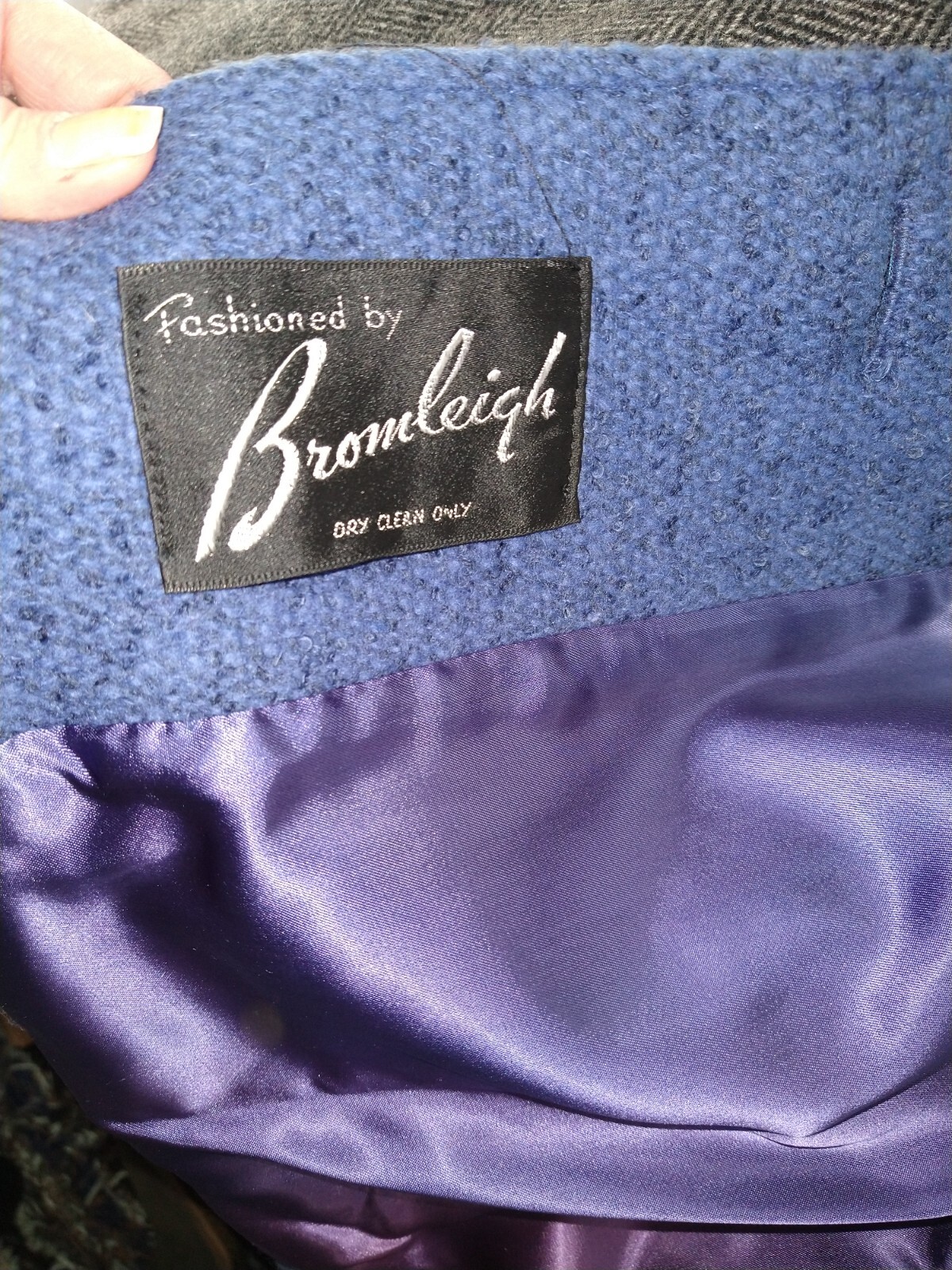 60s Vintage Bromley Blue Deadstock Wool Winter Coat Lined & Nwt