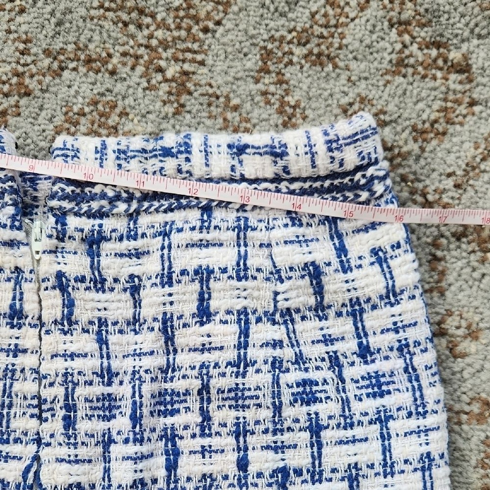 Vintage Drazens Tweed Blazer and Skirt Suit Set Blue White