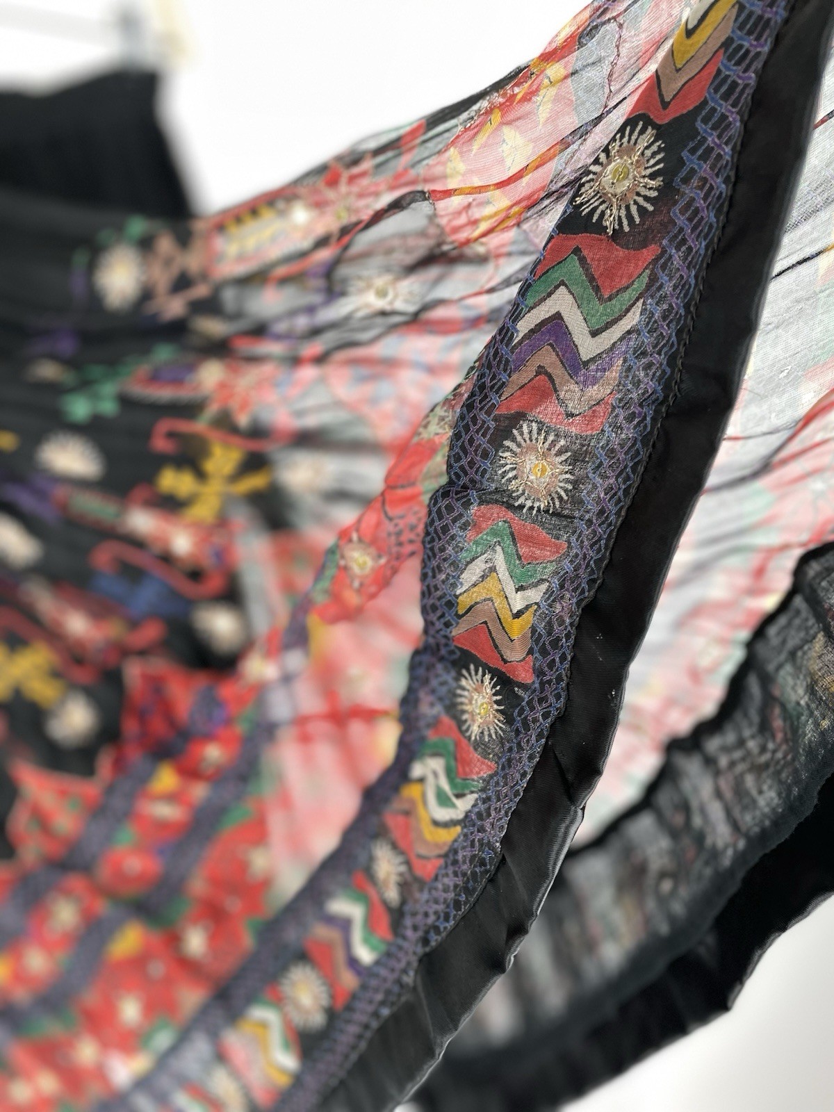 VTG 70s 80s Skirt Set Gauze Hippy Boho Festival SZ M Rayon (DAMAGED AS IS