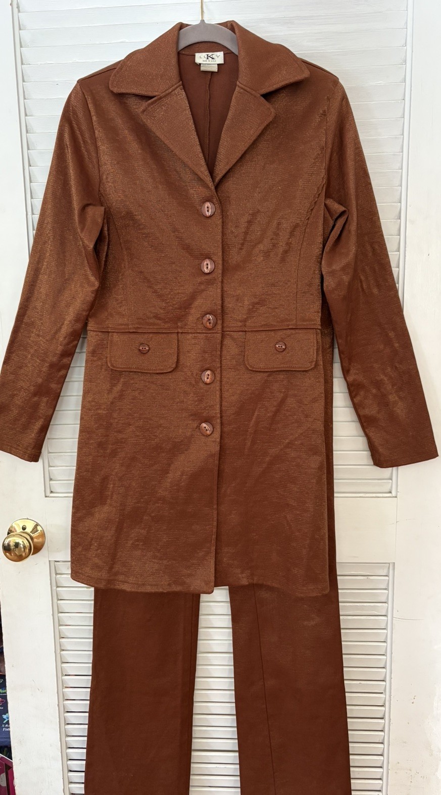 2pc Unique Retro 70s DISCO Suit Costume COS Jacket Pants Western Large Halloween