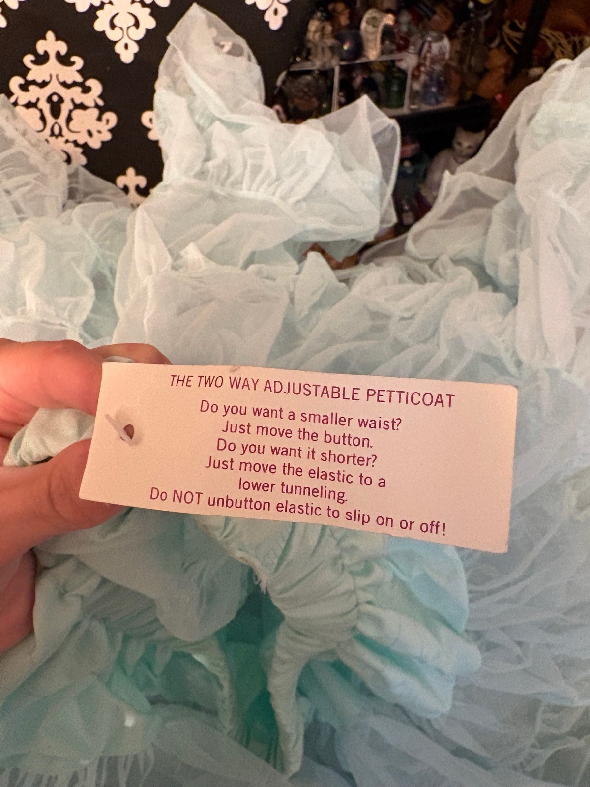 Vtg Malco Modes San Francisco Lt Blue Square Dancing Petticoat M Rockabilly NWT