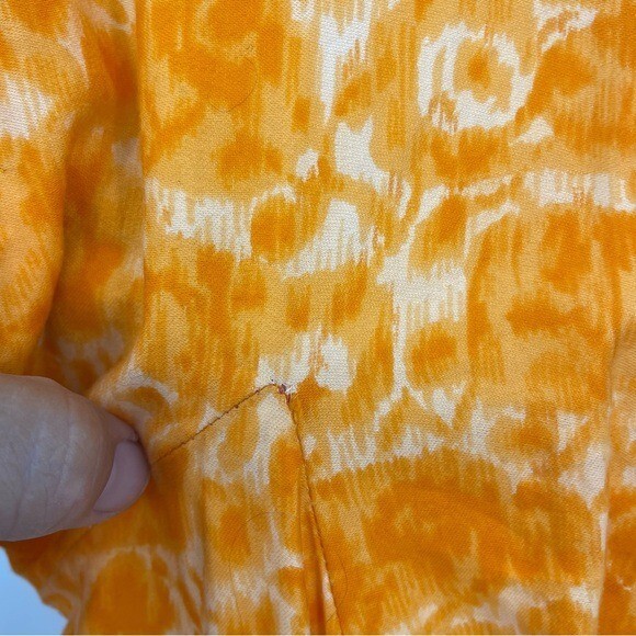 Vintage 50’s Murray Millman swing dress orange midi Sz XS cutout bow back