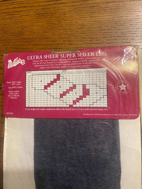 Lot of 2 Vintage Matisse Premium & Ultra Sheer Pantyhose – Navy – Size B – New