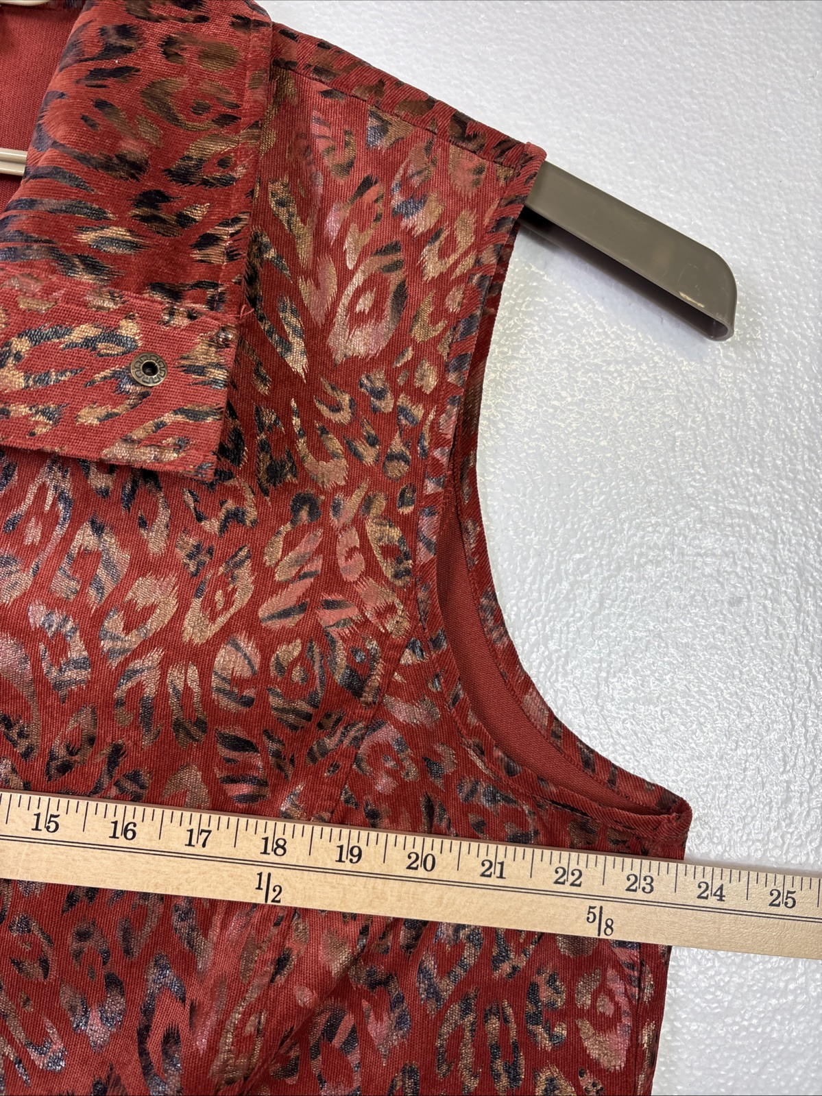Company Collections Animal Print Top Womens Blouse Sz XL Rust Gold Black snap