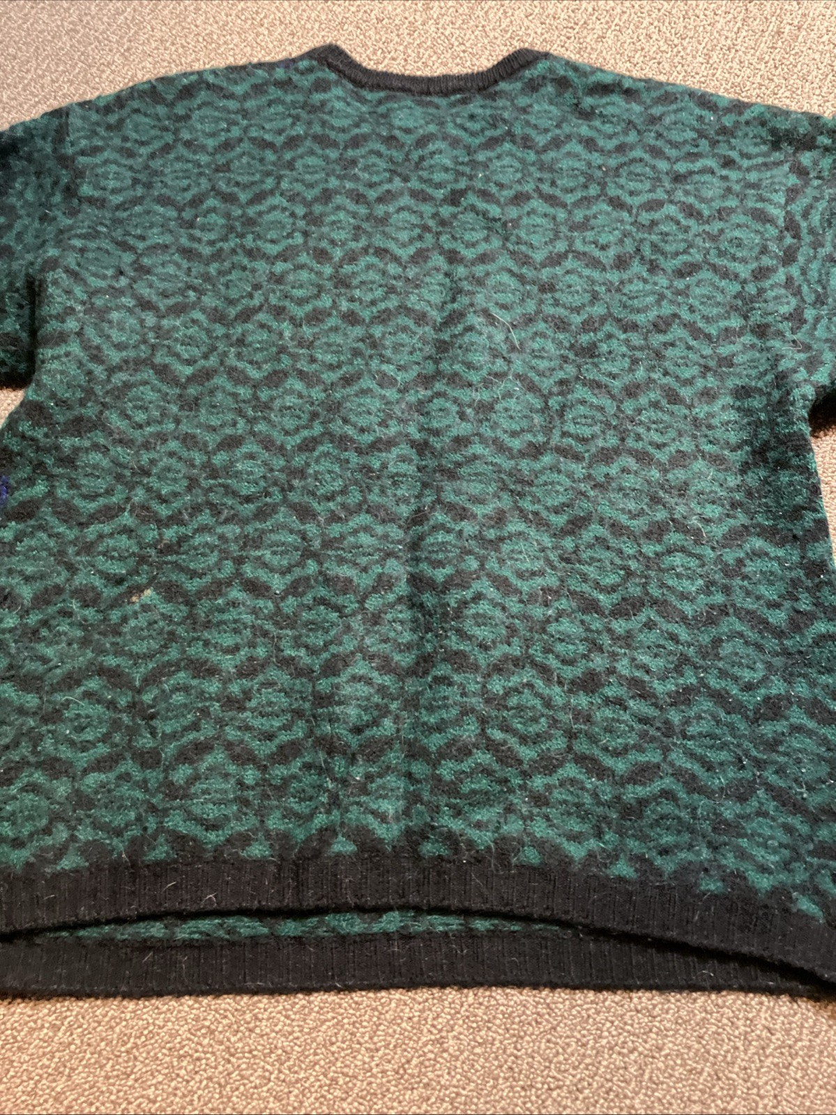 Vintage Early 1980’s Benetton Sweater Green Blue Black Purple Made in Italy