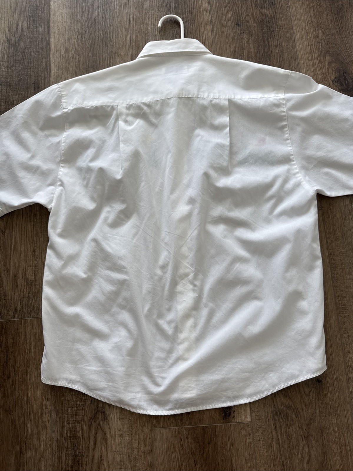 Cotton Blend Blouse 12 Vintage White Short Sleeve Embroidered Flowers Bees E2