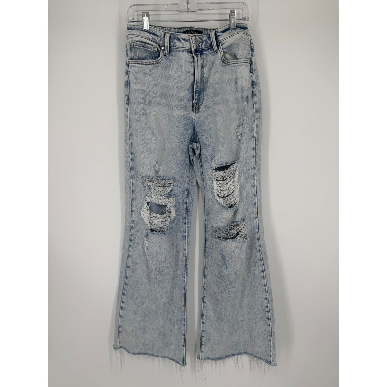 Risen Women Jeans 11 30 Distressed Wide Leg Y2K Boho Festival Country Western