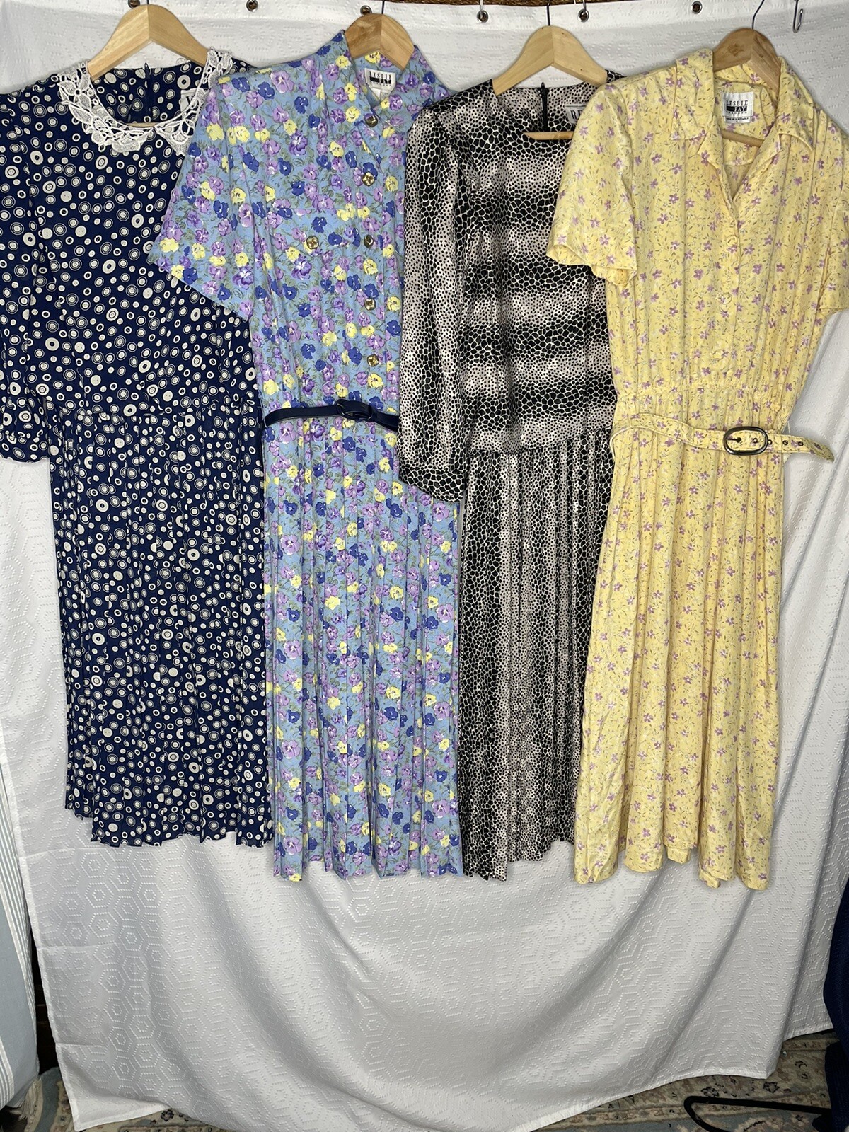Lot Of 4 Vtg 80s Dresses Size 8 Leslie Fay VLP REO Resale Secretary A Line