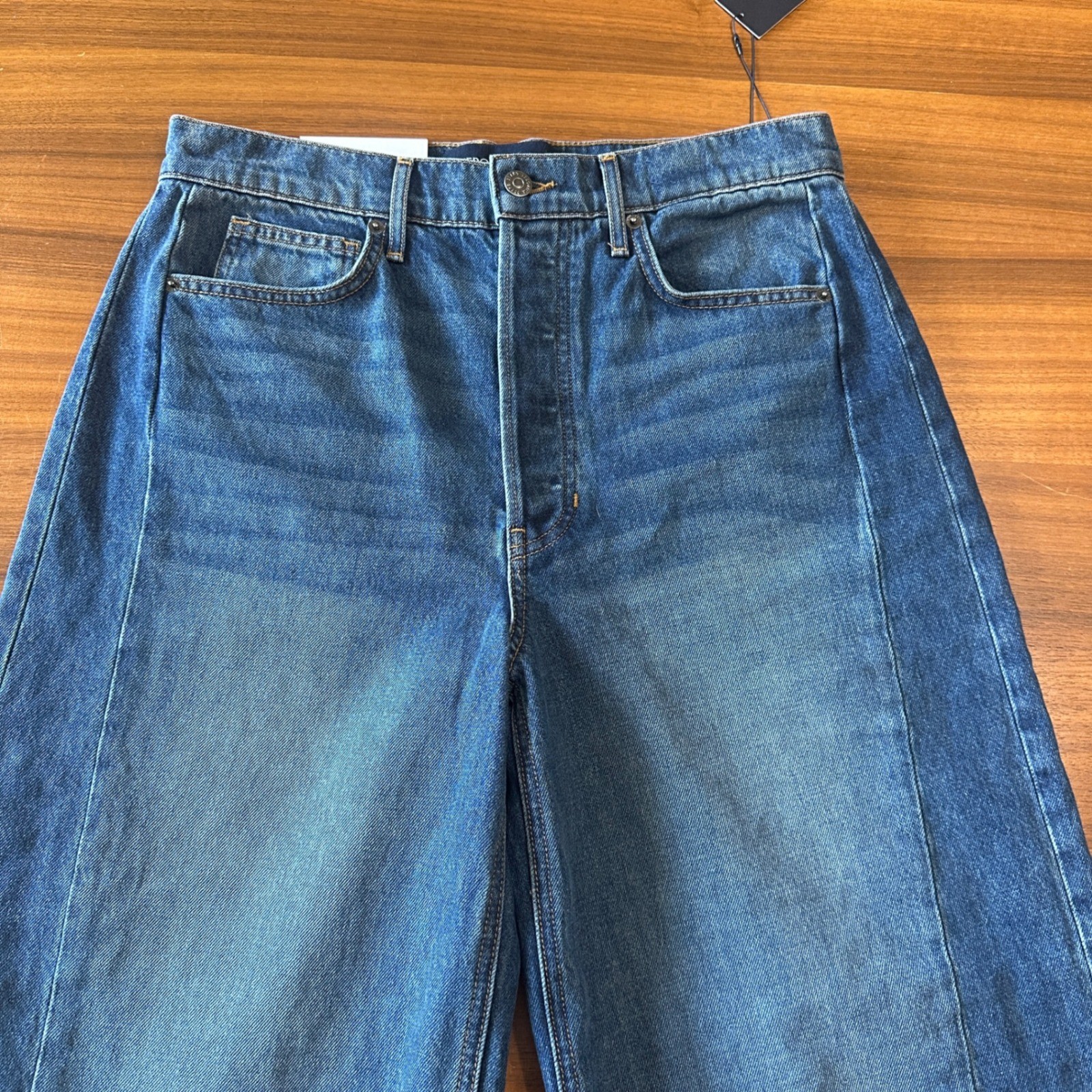 Veronica Beard Ryder Barrel Jeans Size 30 Balloon Equinox Blue Medium Wash NWT