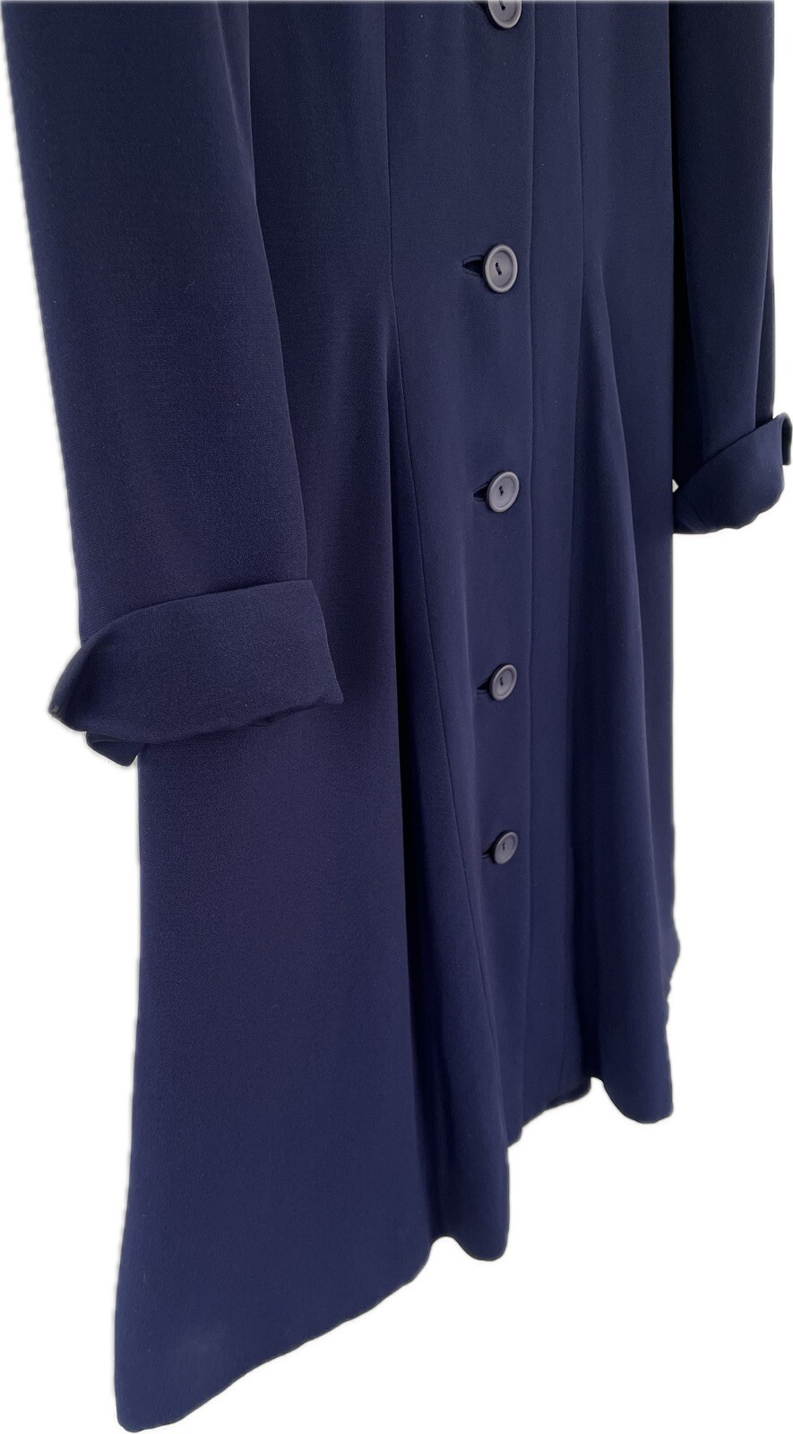Vintage Pauline Trigere 1940s MCM Documented Wool Gaberdine Nip Waist Swing Coat