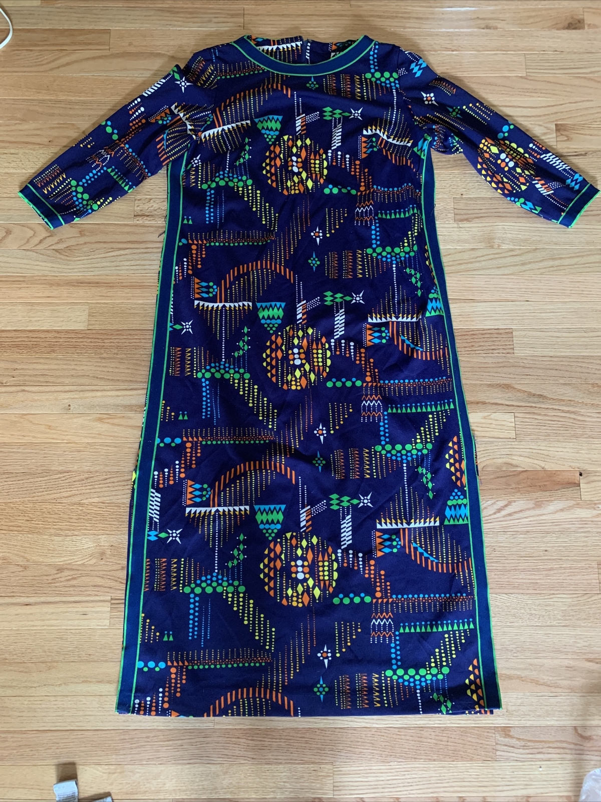 Mary Roberts New York Retro dress, House Coat 54” Long 1960s, 24” Chest Maxi