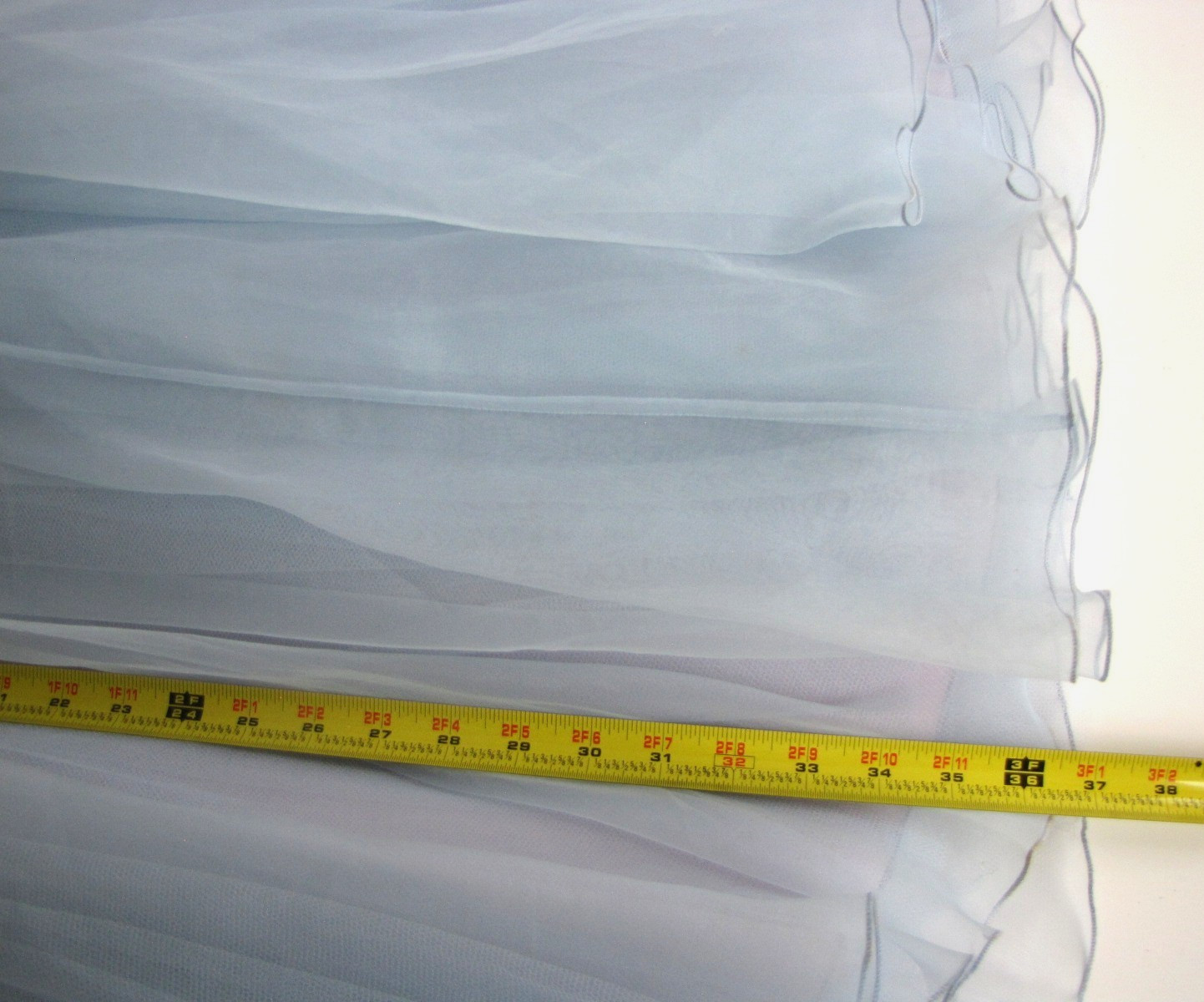 Vtg 80s John Charles Tulle Ball Gown / Cocktail Dress Strapless Baby Blue UK 10