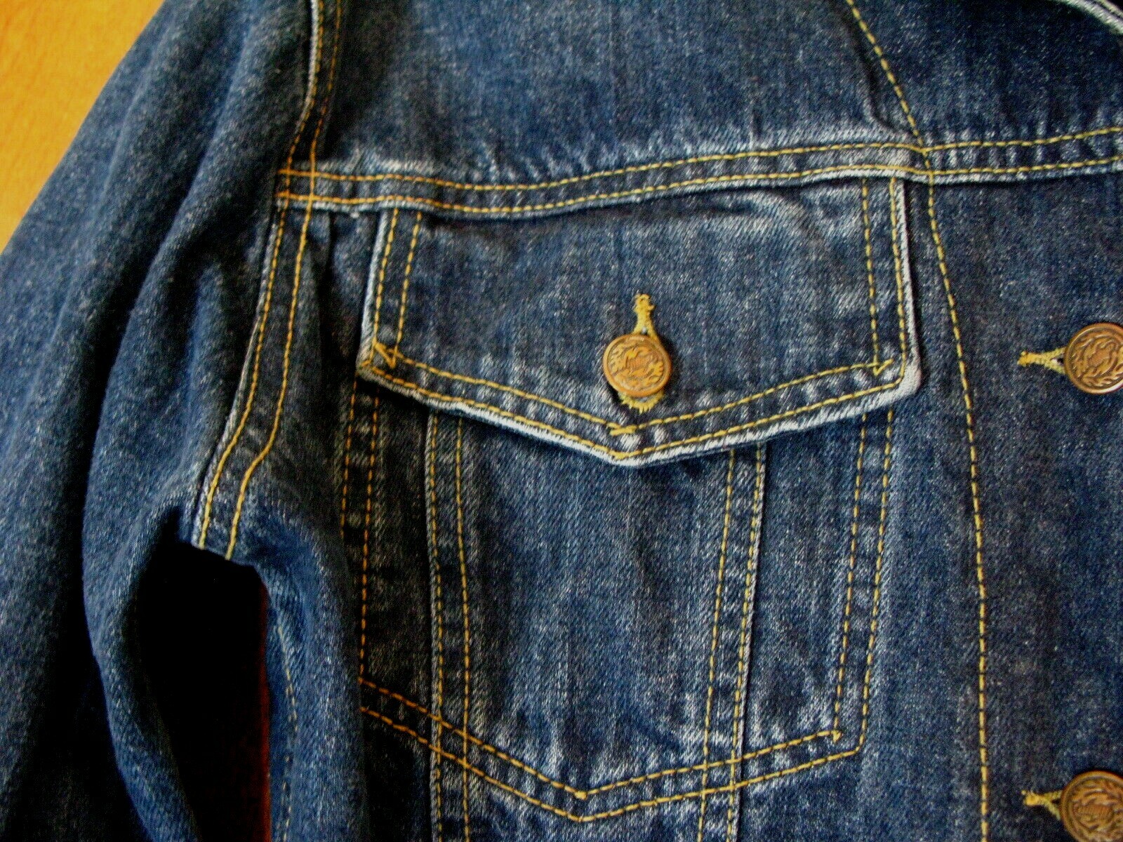 Vintage Womens New York Girl Denim Jeans Jacket Dark Blue Wash Sz Med Mexico