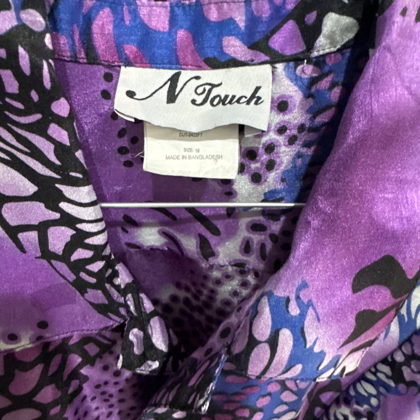 Vintage 1980’s N Touch Jacket Size 18 Multicolor Long Sleeve Missing 1 Button Pk