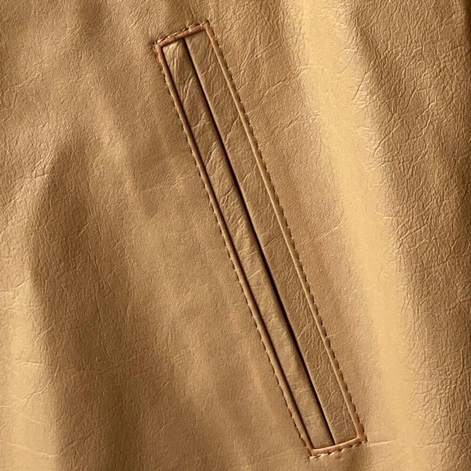 Vintage Womens Camel Beige Genuine Leather Jacket Size XXL 2X 90s Argentina NWT