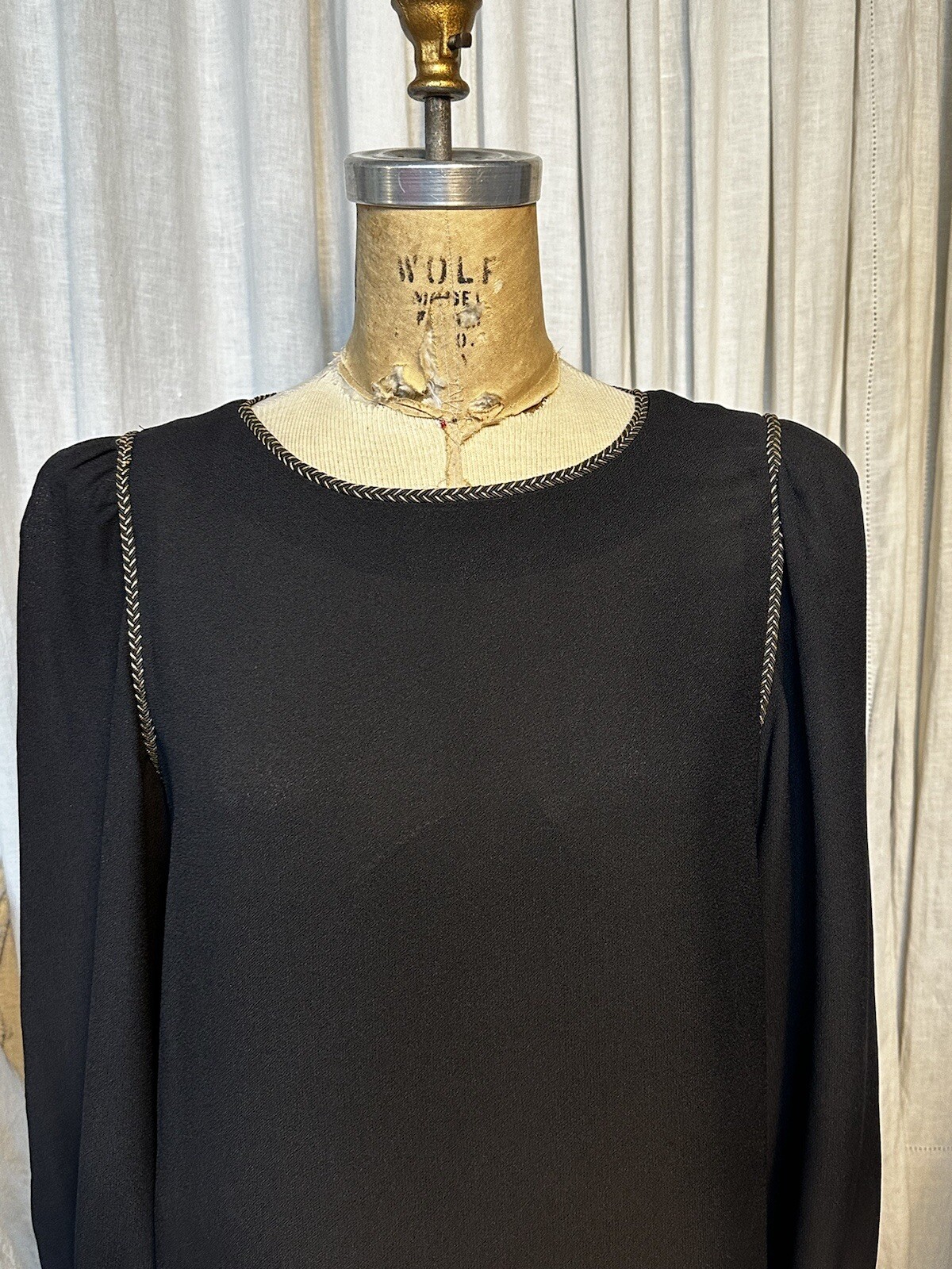 Vintage Regina Kravitz N.Y. Womens Blk Crepe L Sleeve Long Dress Sz 10 used