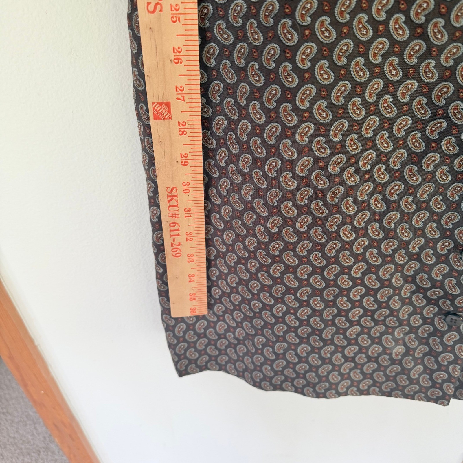 Vintage Fred Rothschild California Brown Paisley Button Front Shirtwaist Dress