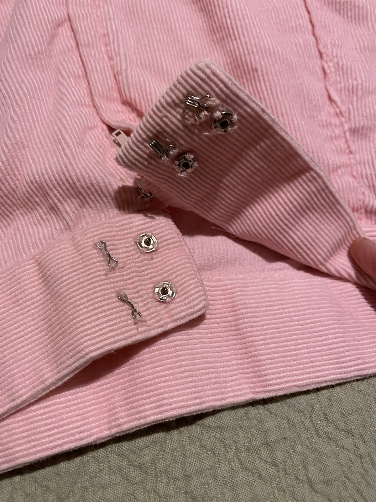 VTG Handmade Light Corduroy Pink Pleated High Waisted Wide Leg Pants- Slacks Lrg