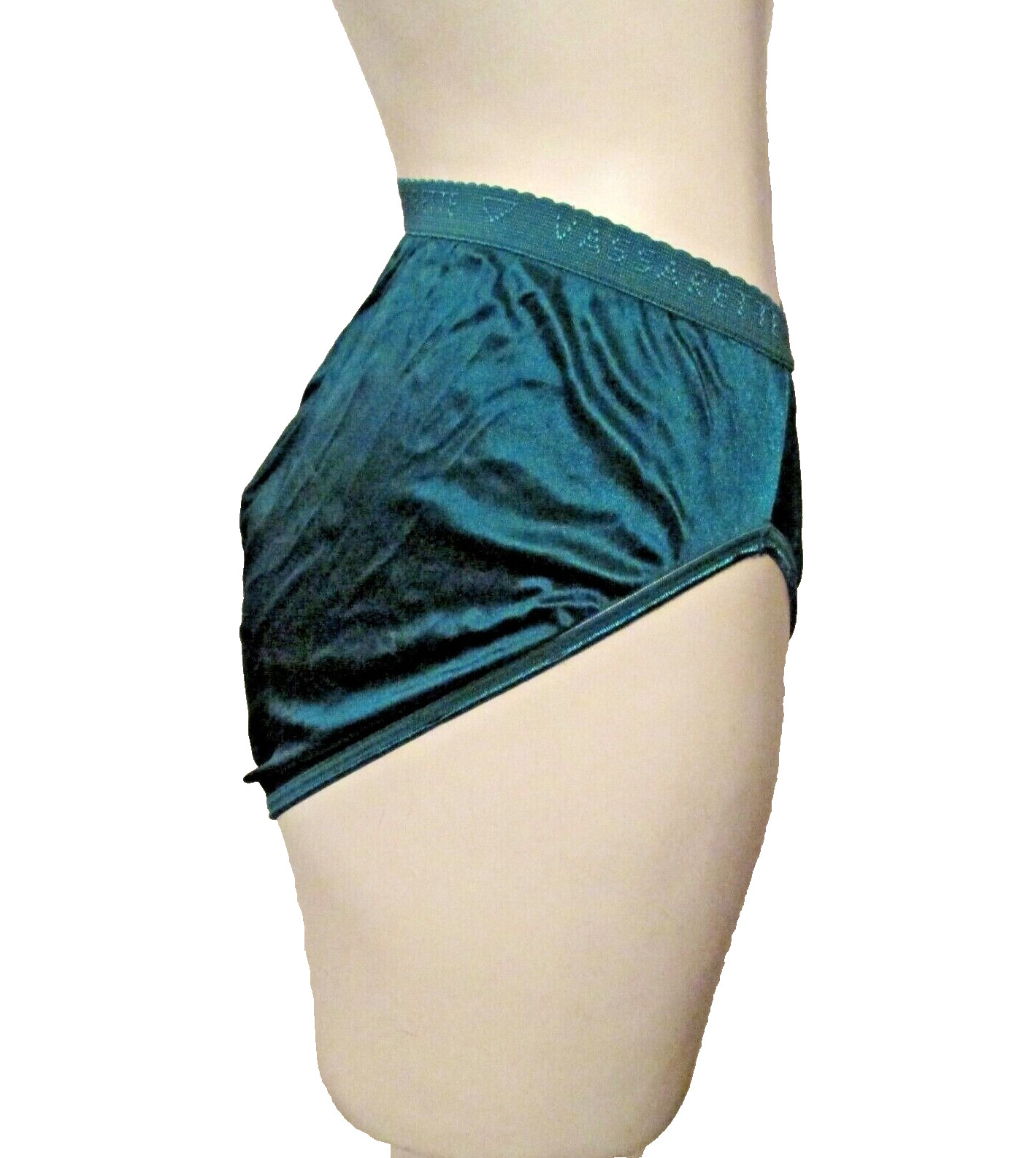 Vassarette Second Skin Satin Wide Thick Signature Waistband Hi Leg Brief Panty 6