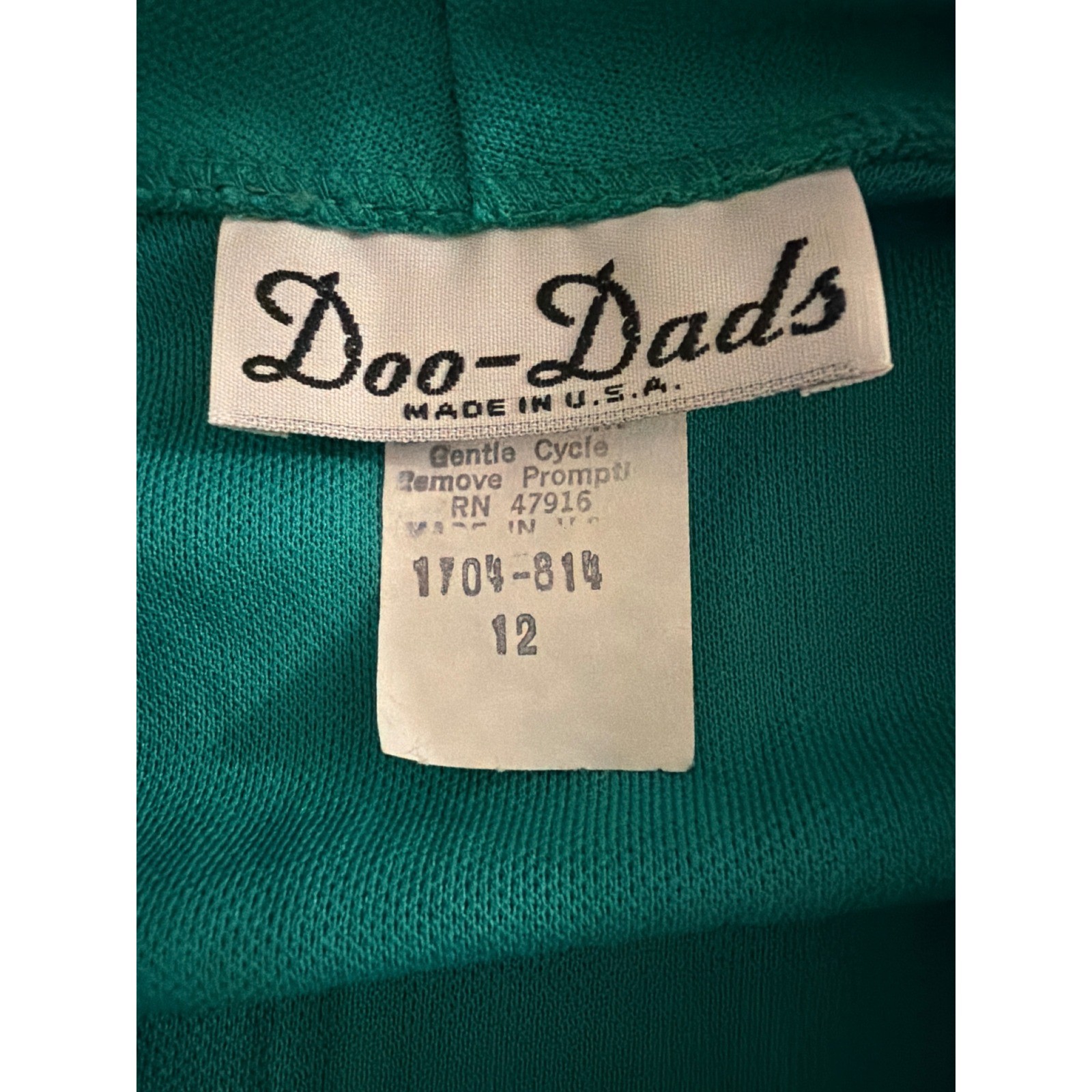 Doo-Dads Dress Womens 12 Vintage Green Contrast Trim Button Down NEW