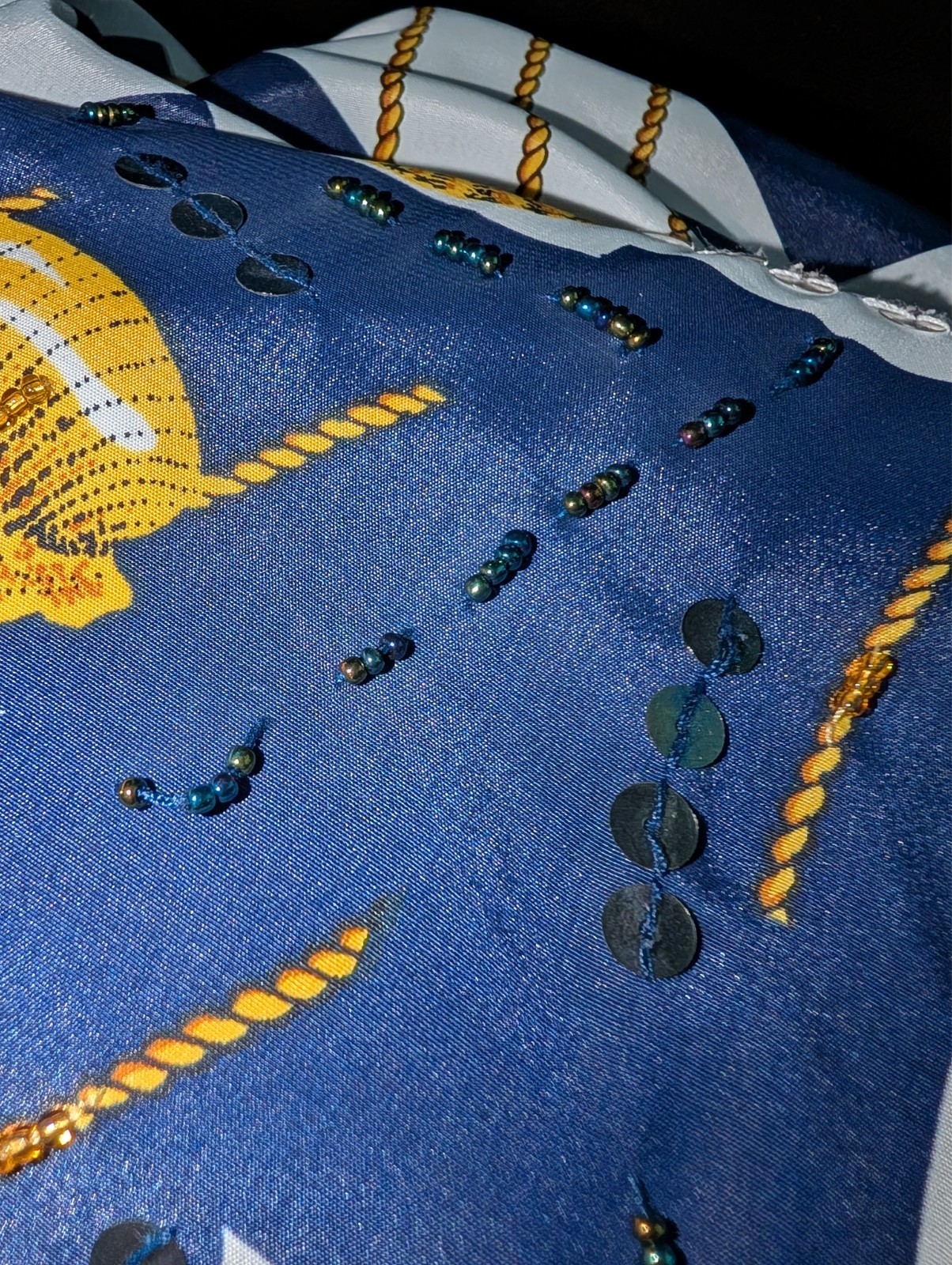 Vintage 90s Jacket Women’s Sz 10 Beaded Geometric Art Deco Lined Elastic Waist