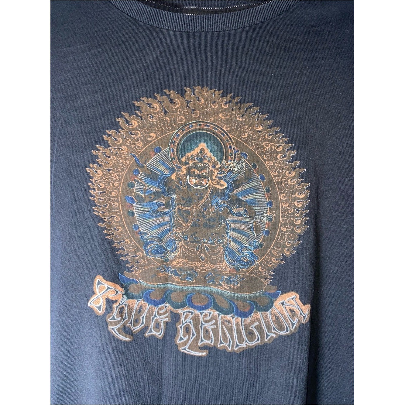 Vintage Y2K True Religion Graphic Tee Black Contrast Stitch Baby Top