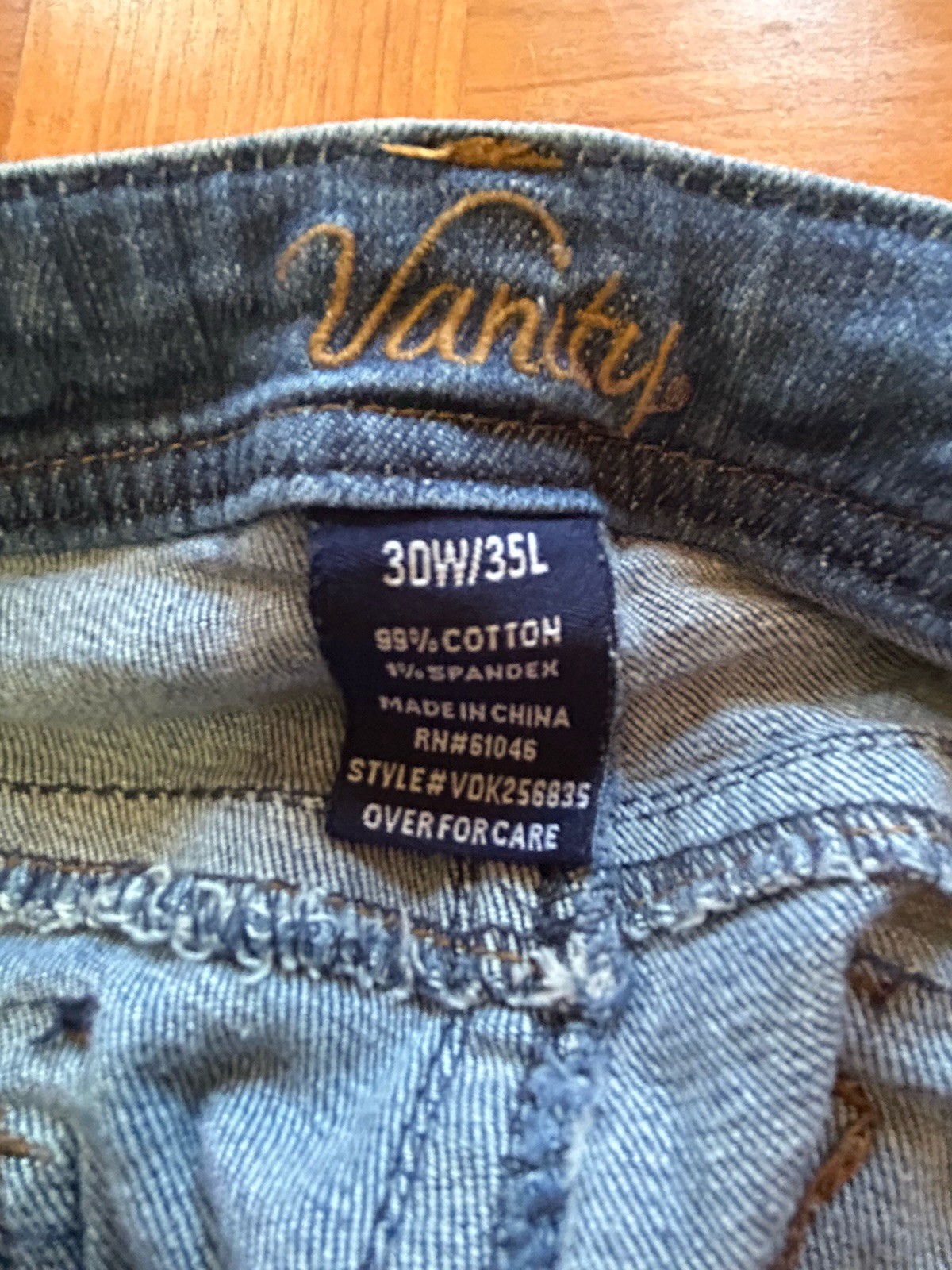 VTG Y2K Vanity Flair Leg Jeans 30 W 35 L Low Rise Pocket Button Flap Grunge
