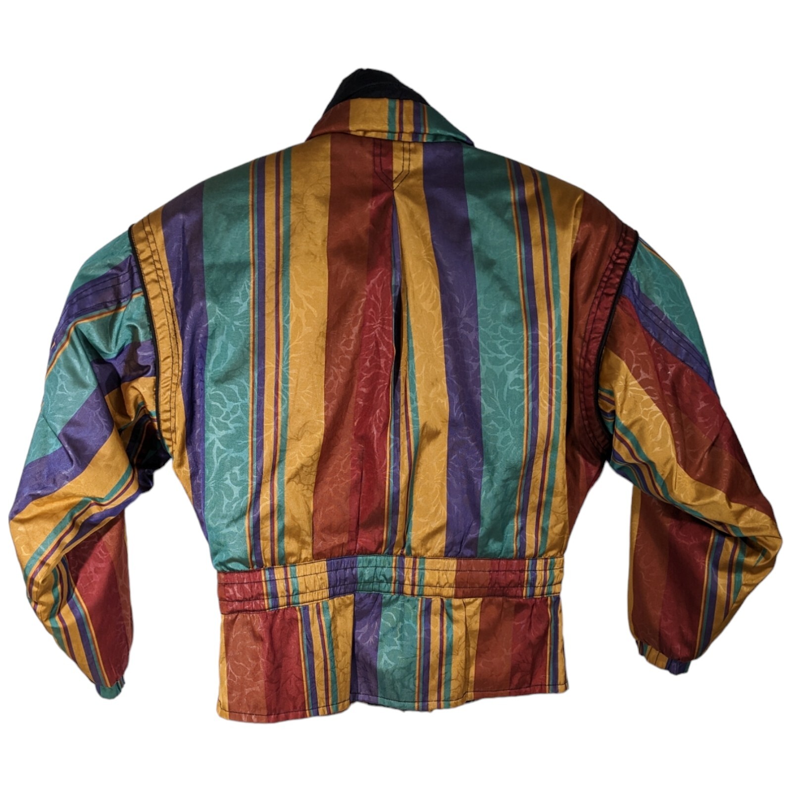 Obermeyer Color Block Ski Jacket Womens 10 Puffer Coat Colorful Striped Floral