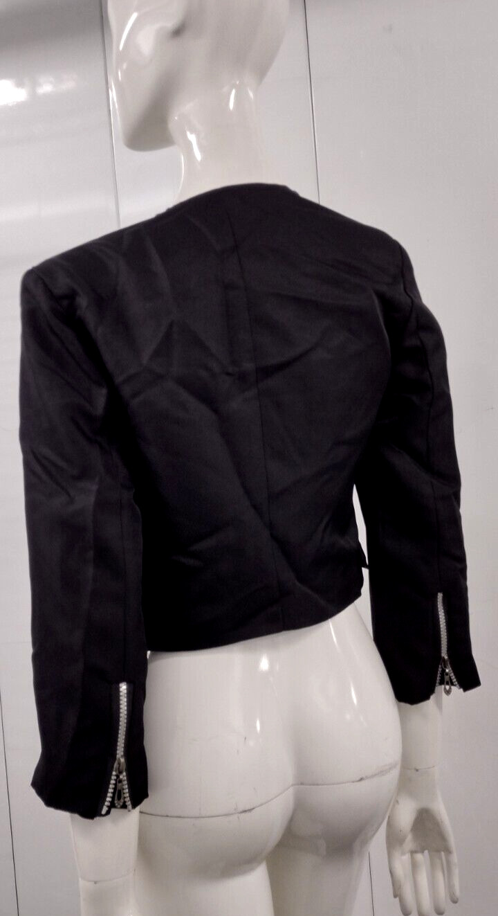 80s NEW WAVE MARTIAN Jacket Size S Nuclear Light Materials Biohazard Zip Robot