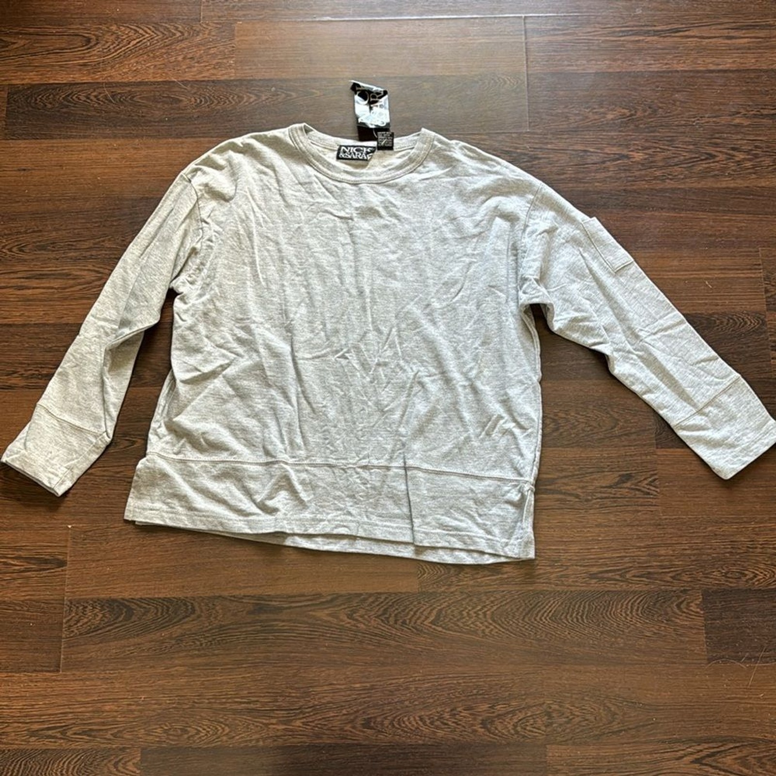 Nick & Sarah Vintage Two Piece Sweatshirt and Skirt Set Gray Large