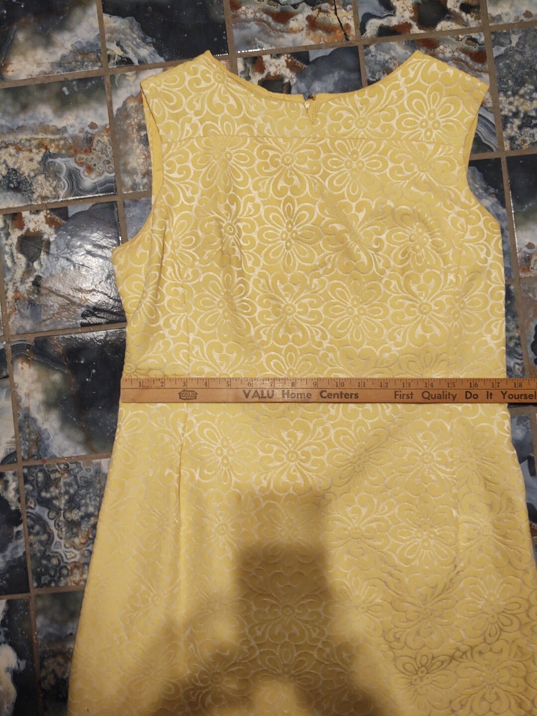 Vintage 1960s Elinor Gay Original Bright Yellow Shift Dress W/Jacket Sz 18