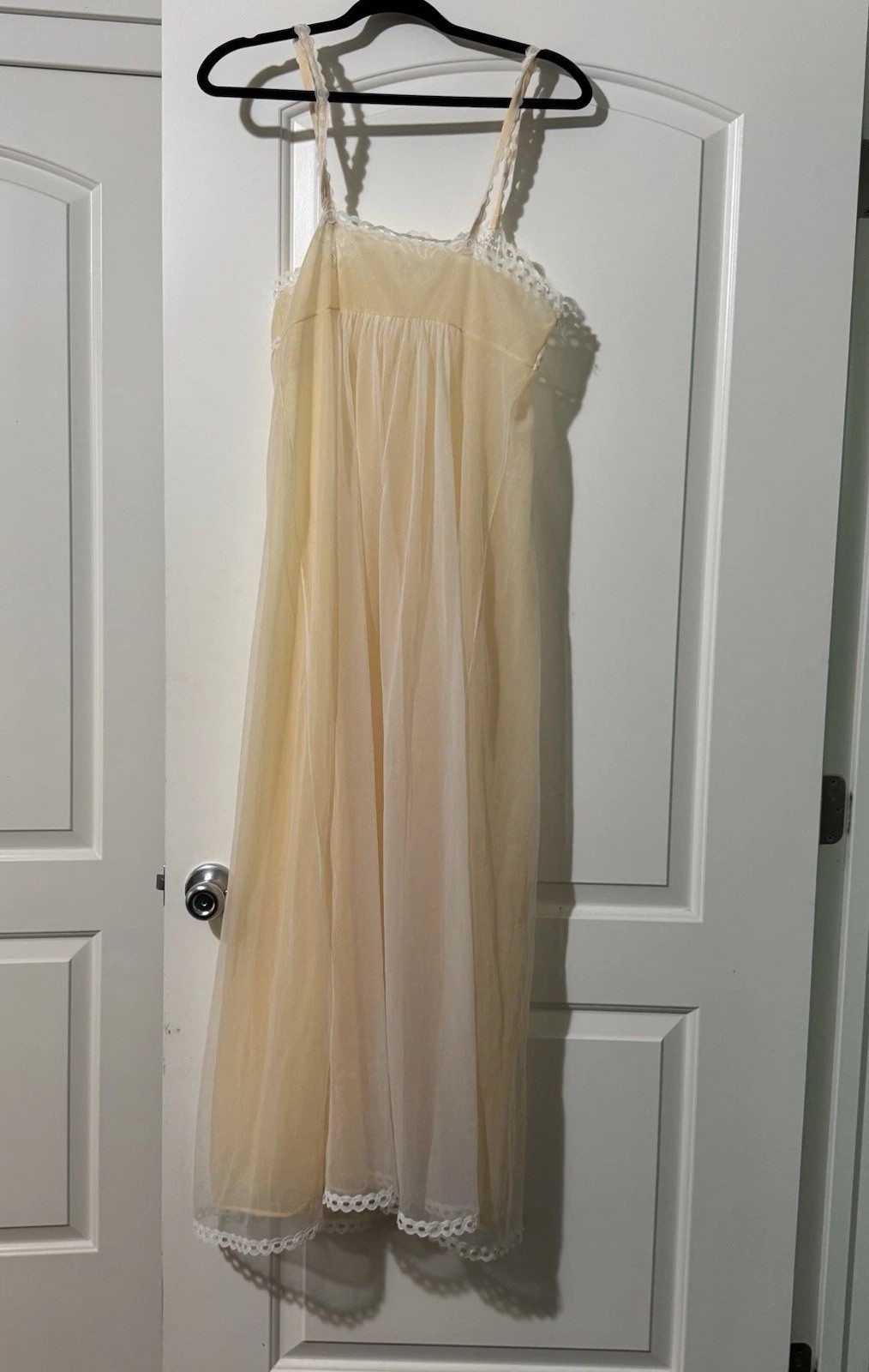 Vintage Sheer Chiffon Nylon Artemis 60s Maxi Gown Slip Dress
