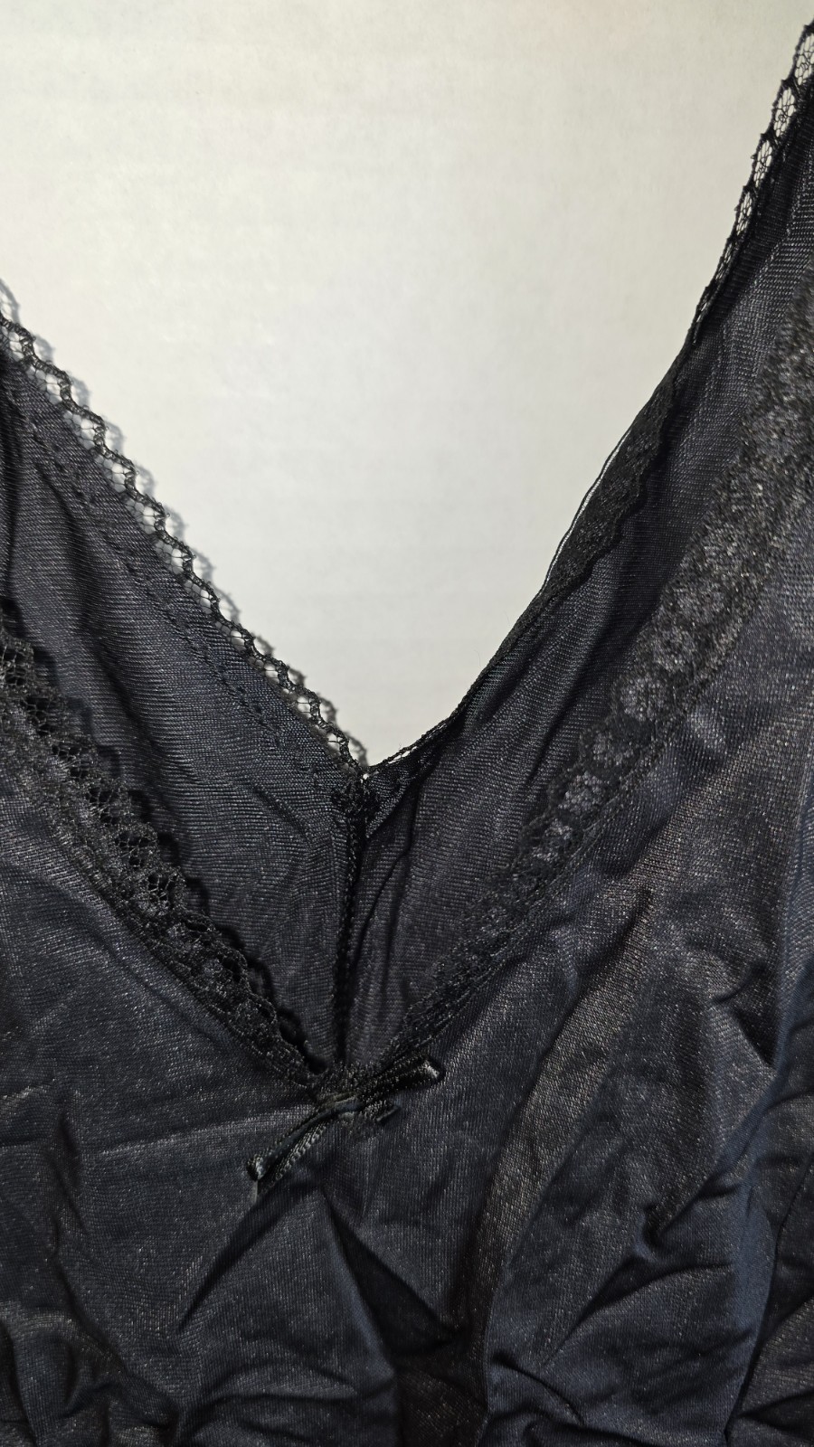 Vintage Lorraine Black Nylon Camisole Shoulder Pads Sz M 34 Chest 1980’s