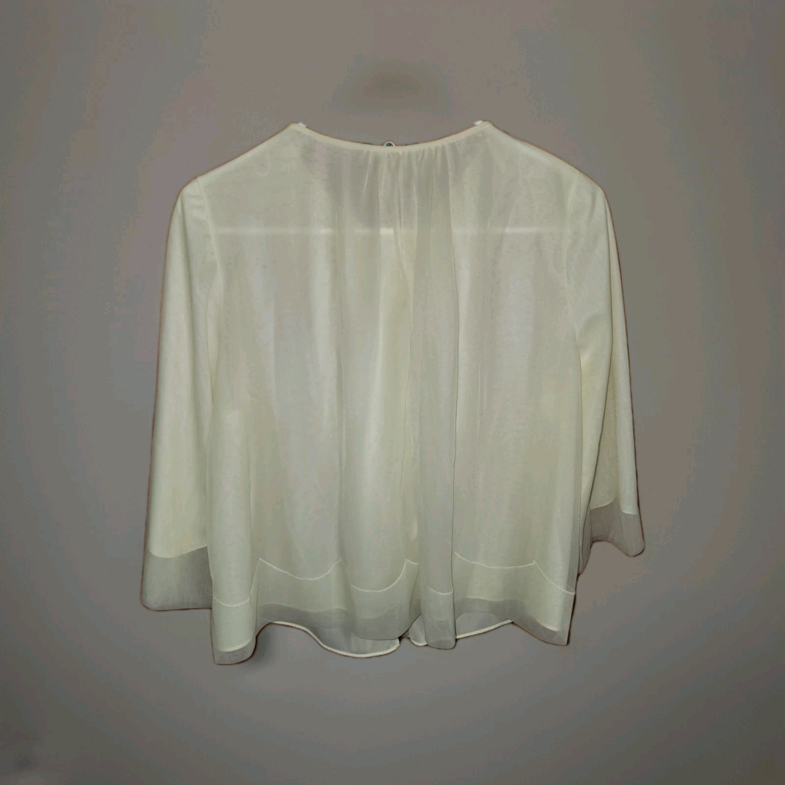 Vanity Fair Butter Cream Yellow Bed Jacket Nitey Teddy Med Womens Layered Gown