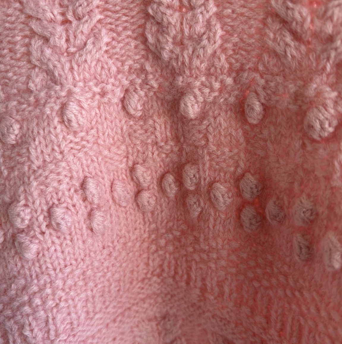 Esprit 90s Y2K Pink Sweater Chunky Knit 100% Wool Vest Made In Hong Kong Medium