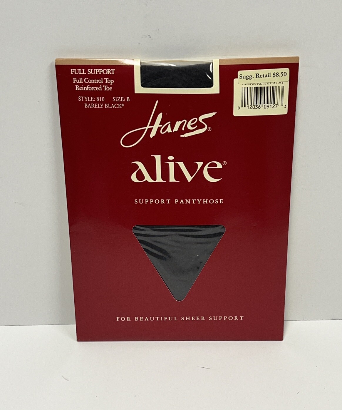 NEW – Hanes Alive Full Support Pantyhose Barely Black Style 810 Size B Hosiery