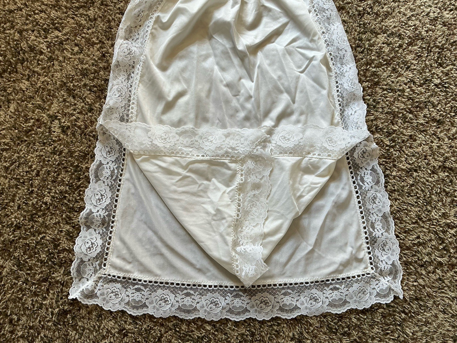 Vintage Mardor White Sz Medium 6 Nylon Tricot Lace Trim Slip GUC