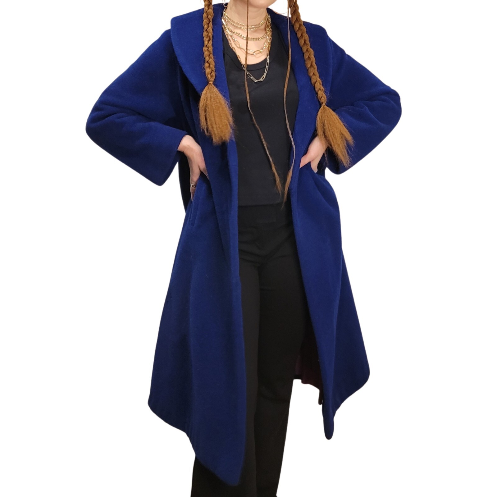 Vintage Custom-Made Blue Wool Worumbo Wool Peacoat