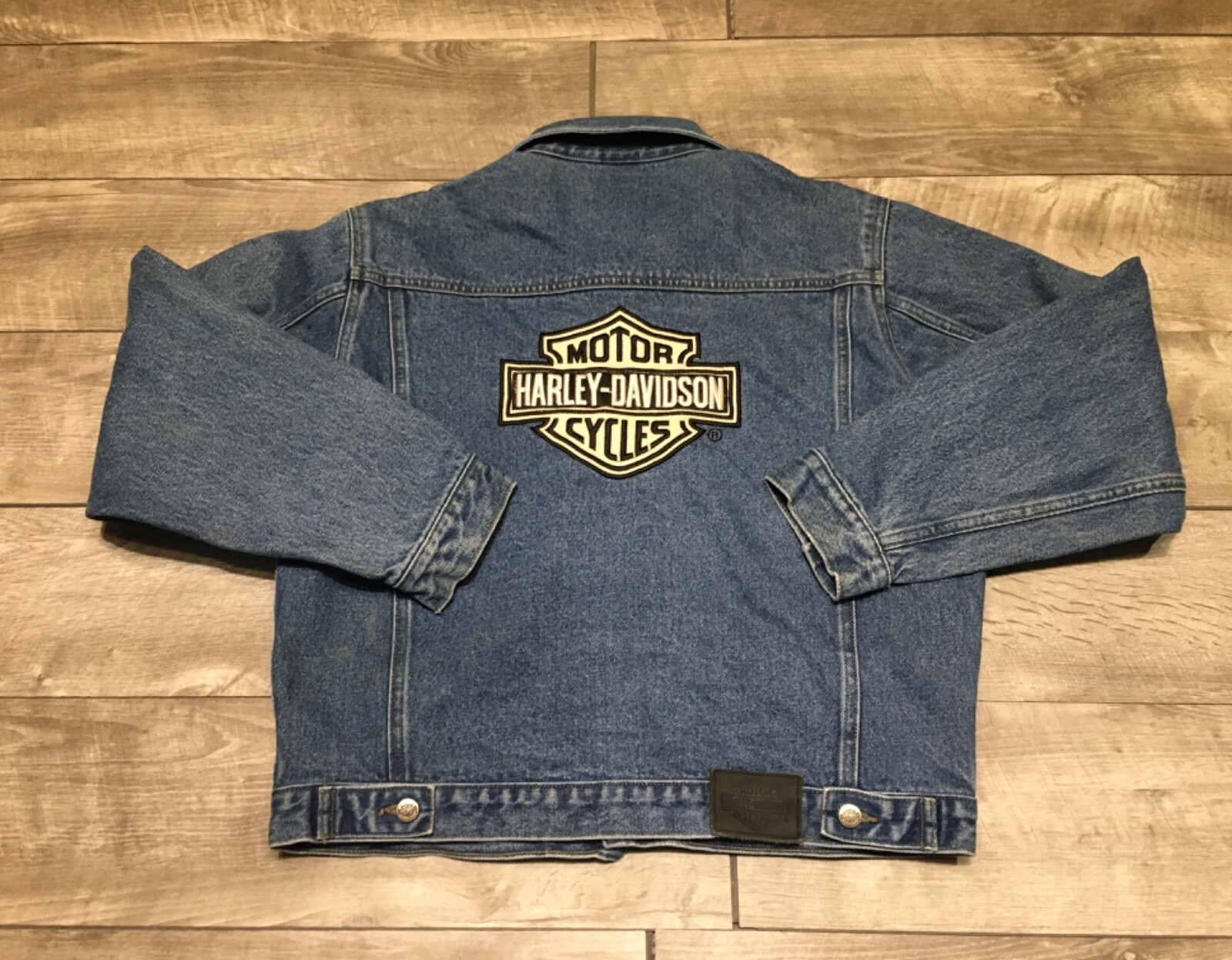 Vintage Harley-Davidson Motorcycles Denim Jean Jacket Womens Size XLarge 18 Blue