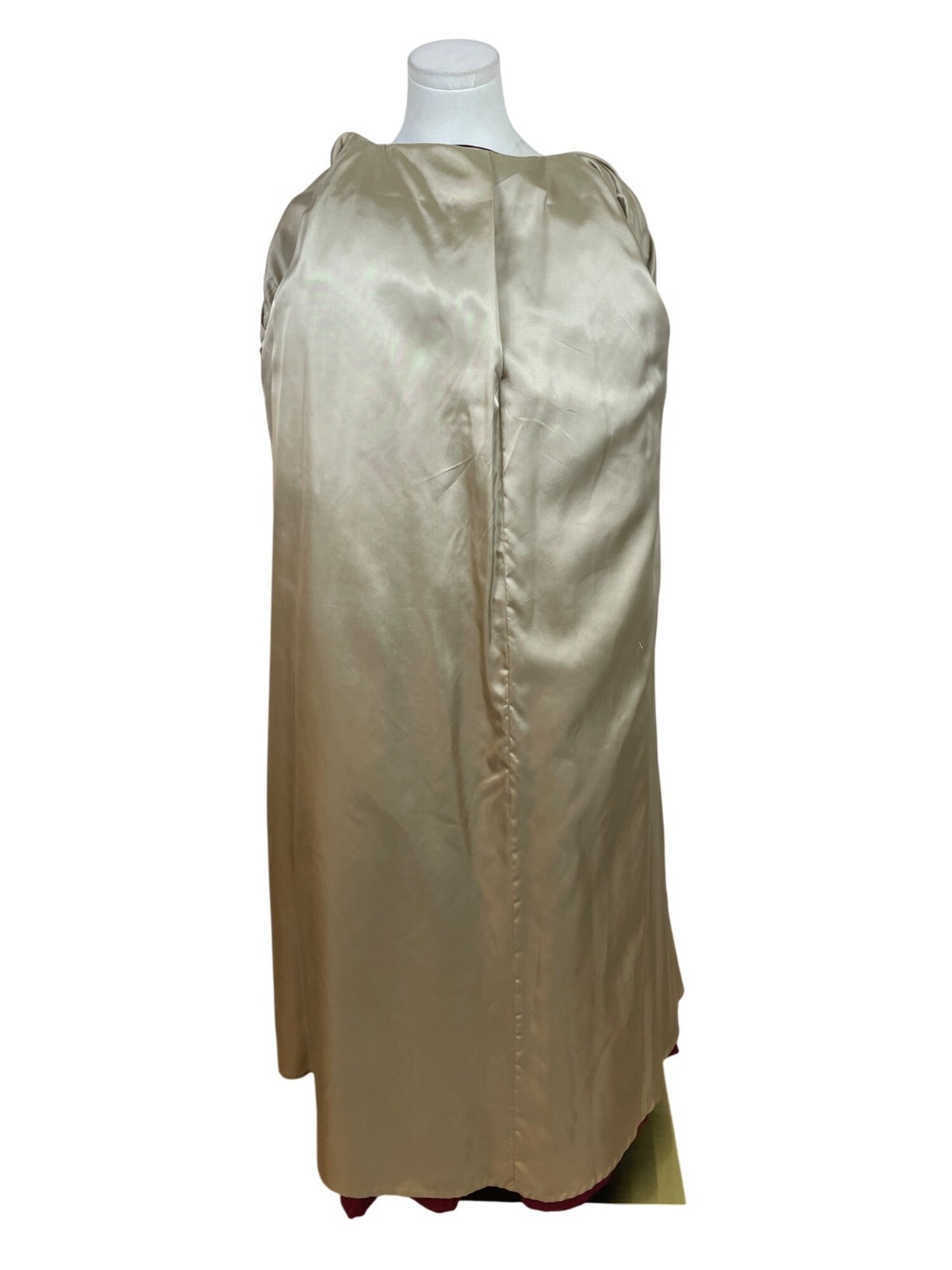 Vintage Women’s Velvet Burgundy & Gold Tone Embroidered Kaftan Dress