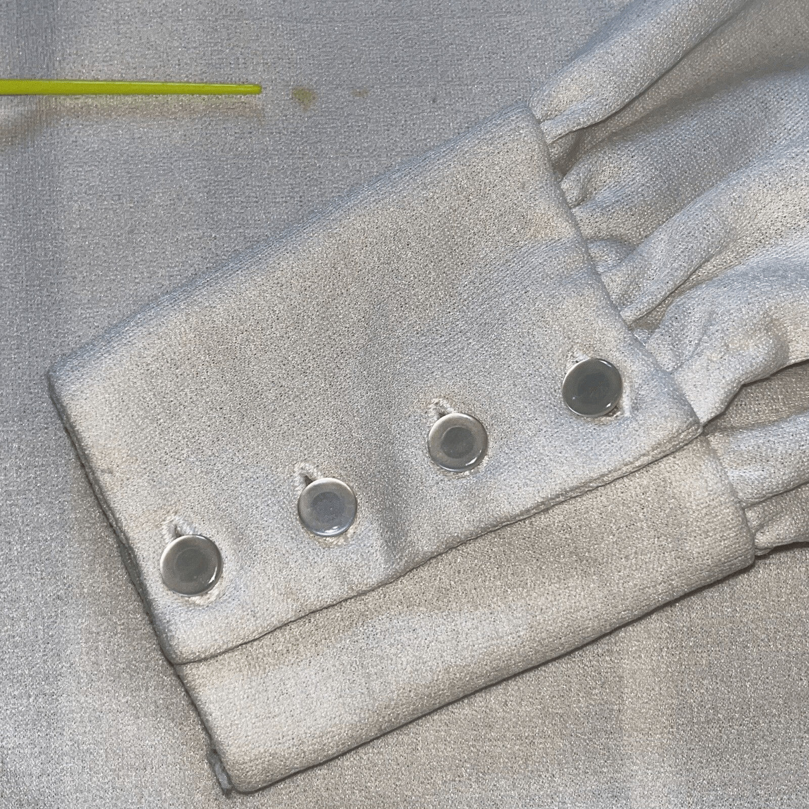 VTG Women’s Size 14 White Shirt Mod 1960s Office Crepe Long Cuffs Costume Flaws